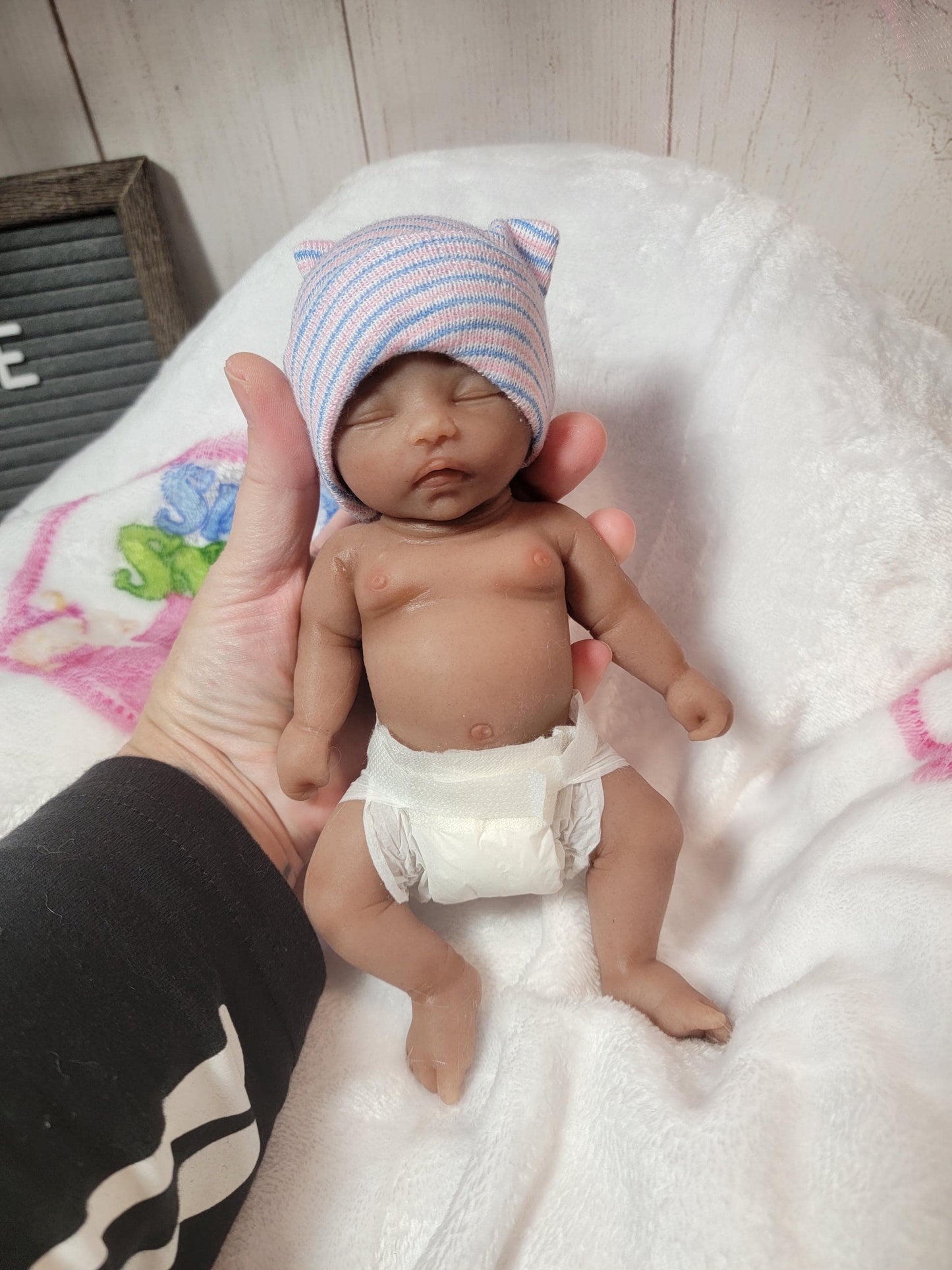 Handmade 8" Silicone Baby Doll - Izzy Enhanced Realism Edition