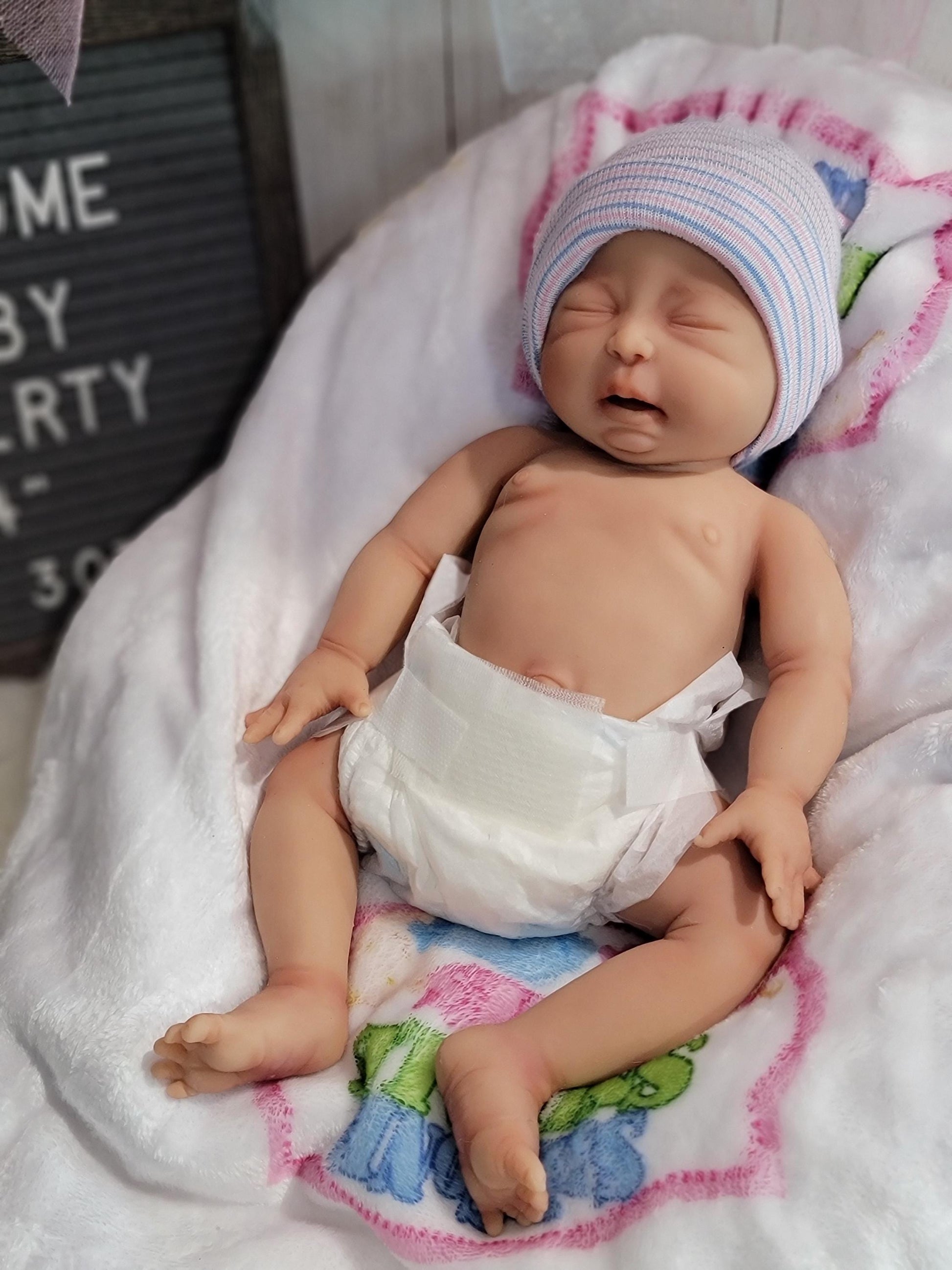 Authentic 14" Silicone Baby Doll "Liberty" or "Lincoln" Enhanced Realism Edition Handmade by Artist