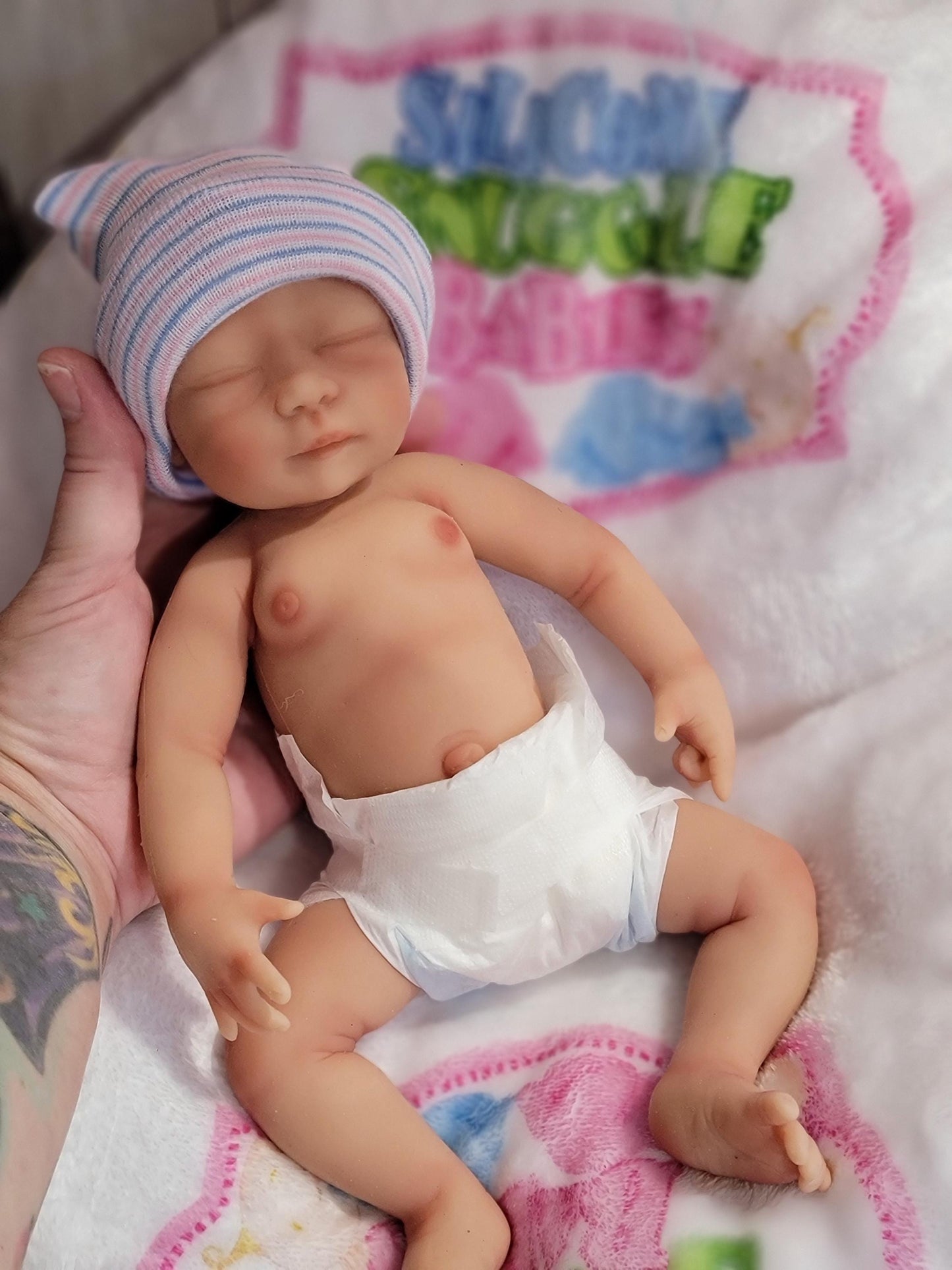 Handmade 12" Silicone Baby Doll "Quinn" Enhanced Realism Edition