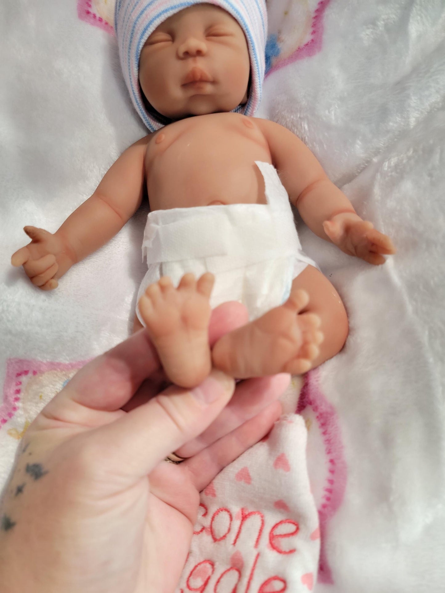Handmade 10" Silicone Baby Doll - "Casey" Enhanced Realism Edition