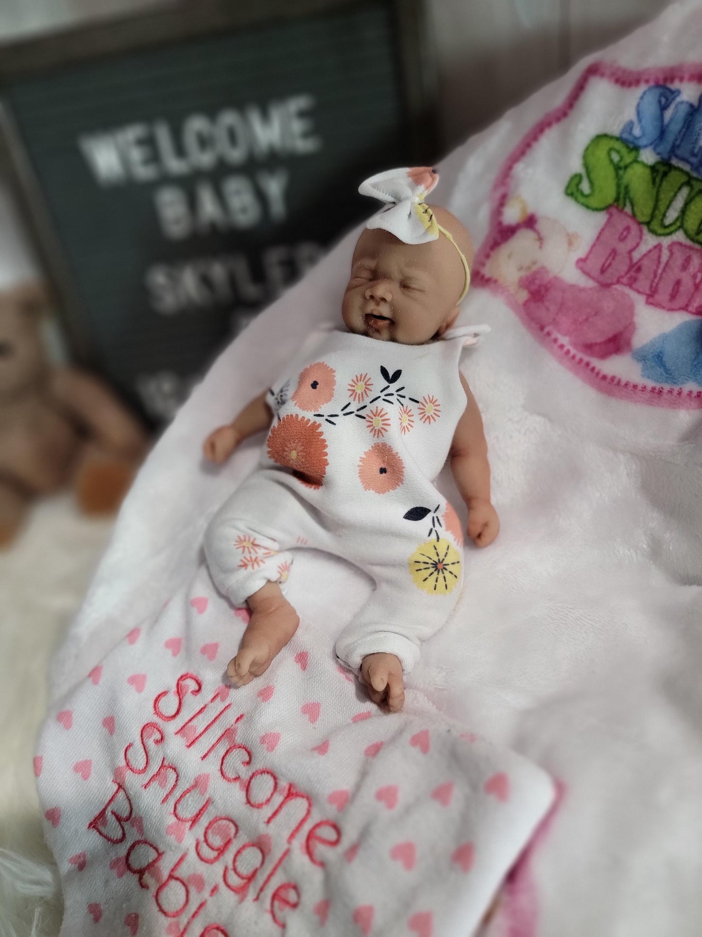 Handmade 8" Silicone Baby Doll - Skyler with Enhanced Realism Edition