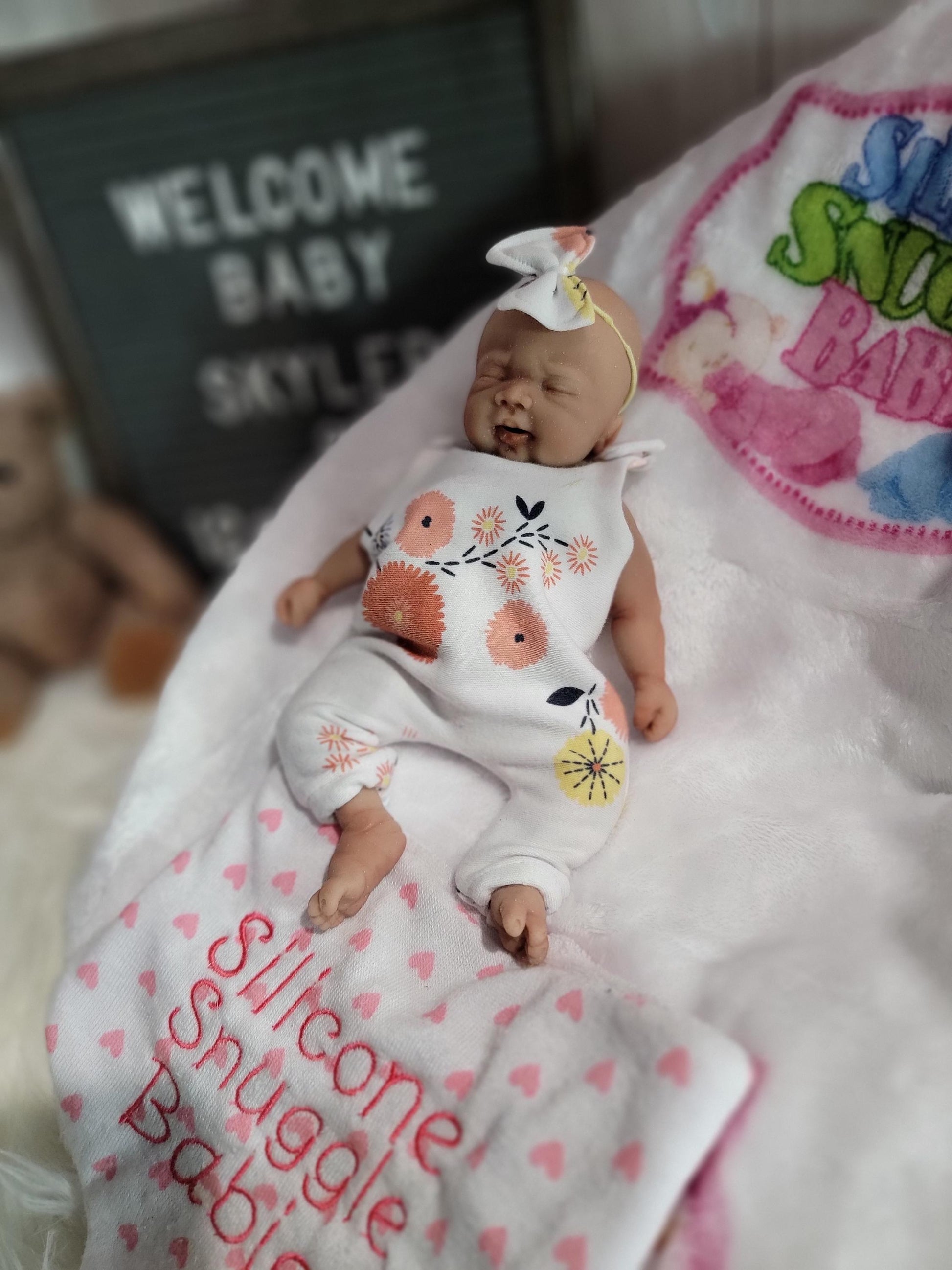 Handmade 8" Silicone Baby Doll - Skyler with Enhanced Realism Edition