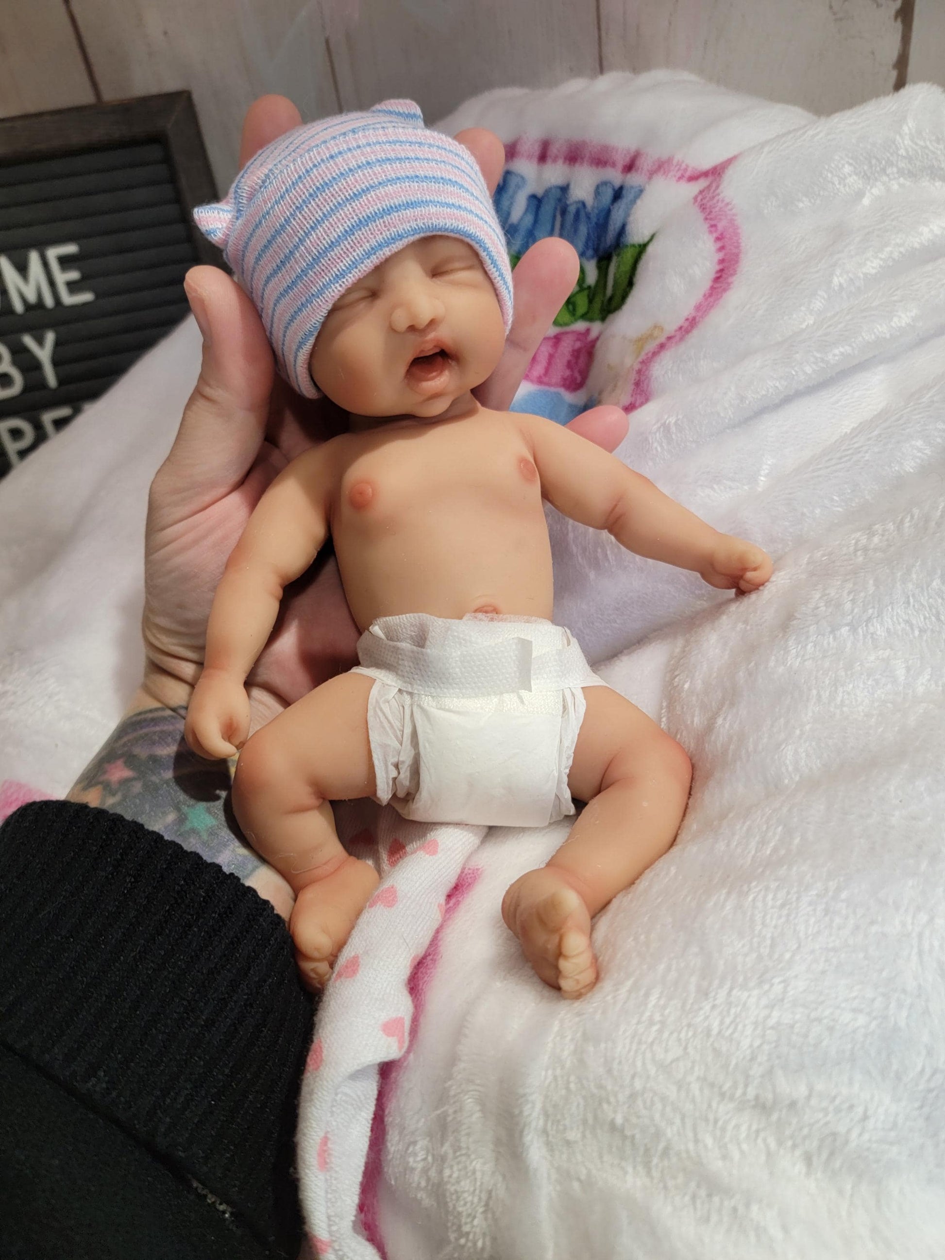 Handmade 9.5" Silicone Baby Doll Harper Enhanced Realism Edition