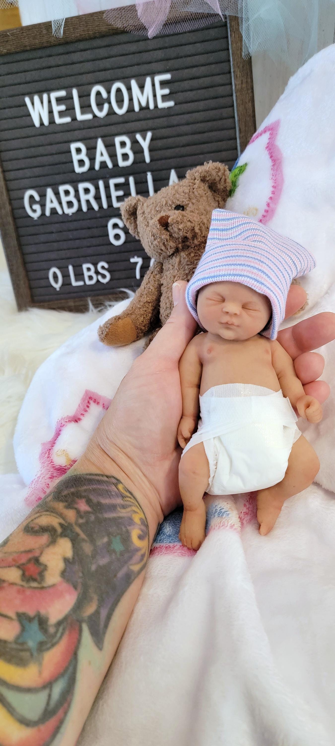 Handmade 6" Silicone Baby Doll - Gabriel or Gabriella Enhanced Realism Edition