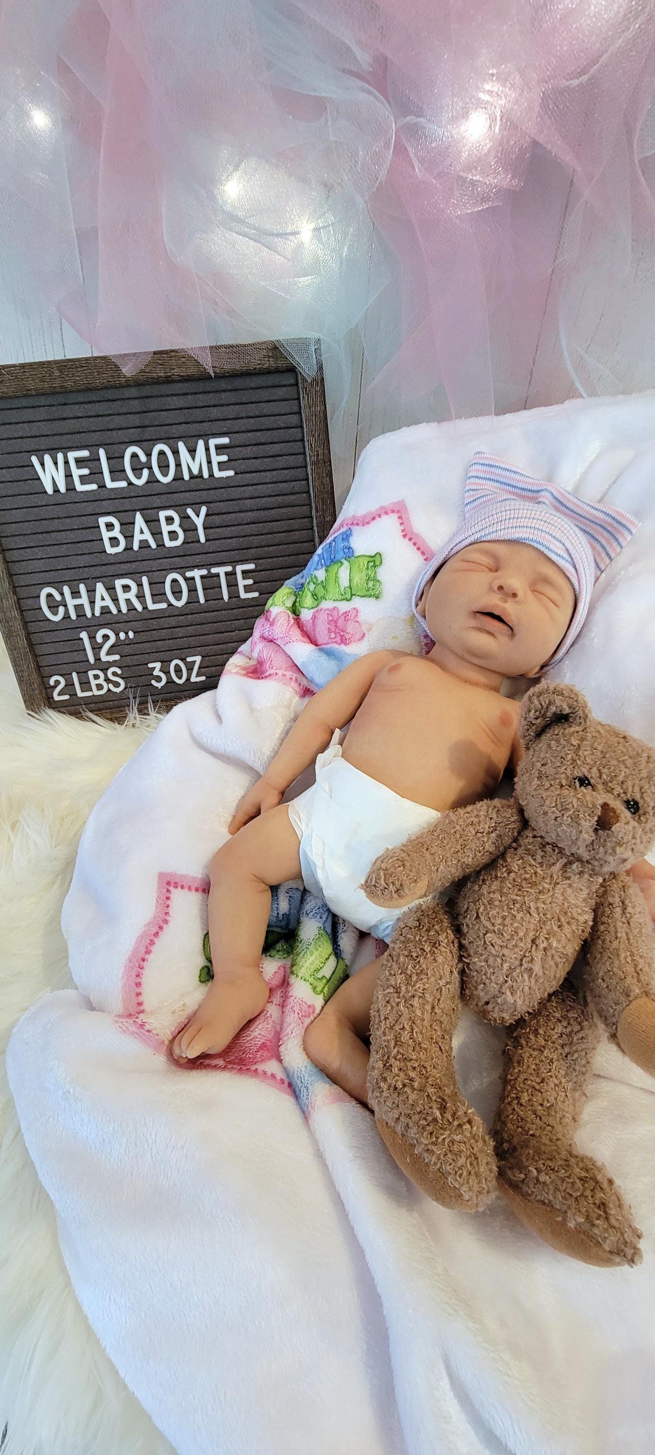 Silicone Baby Doll 12" Boy or Girl "Charlotte" or "Carter"