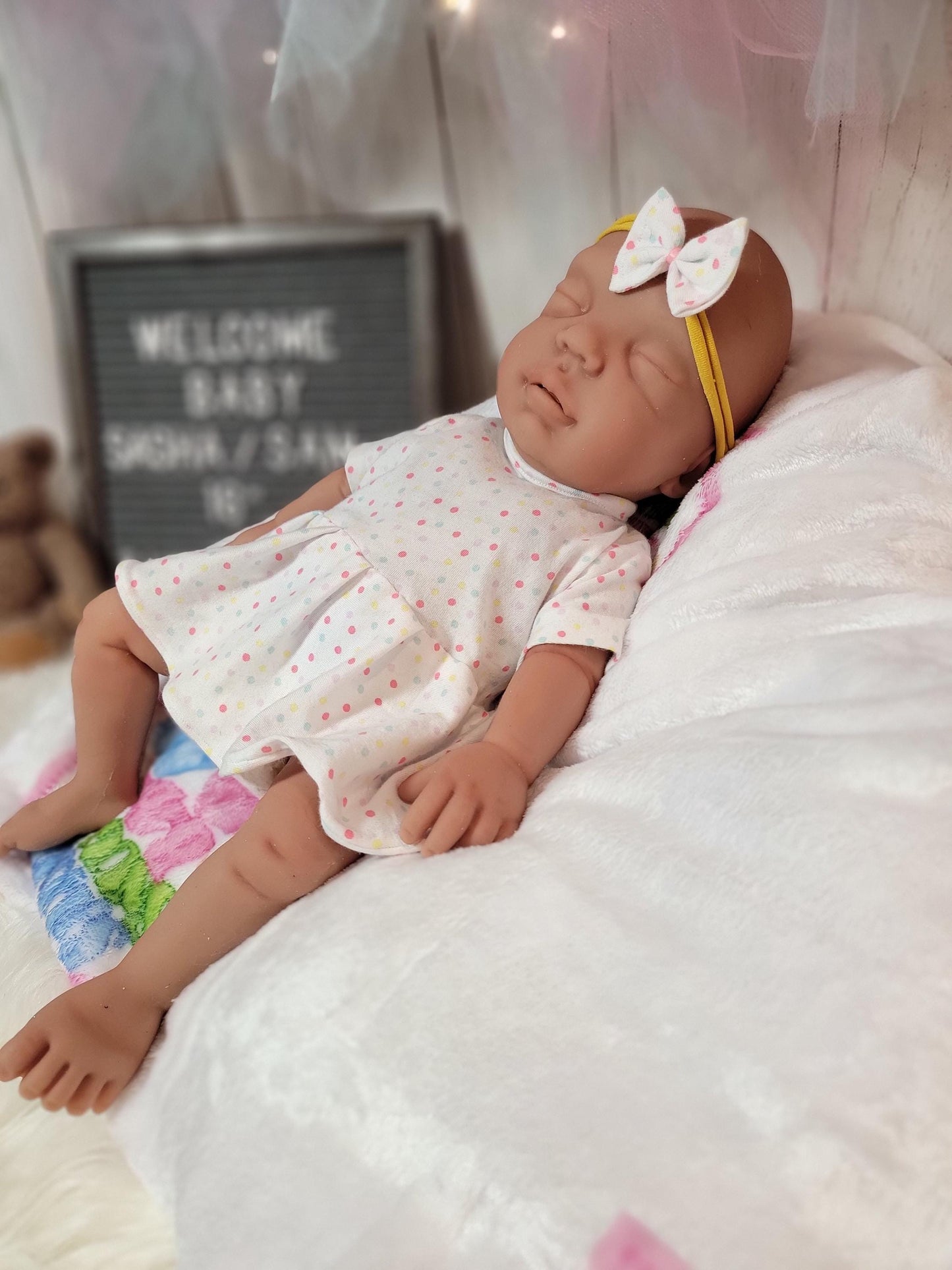 Handmade 16" Silicone Baby Doll "Sasha" Enhanced Realism Edition