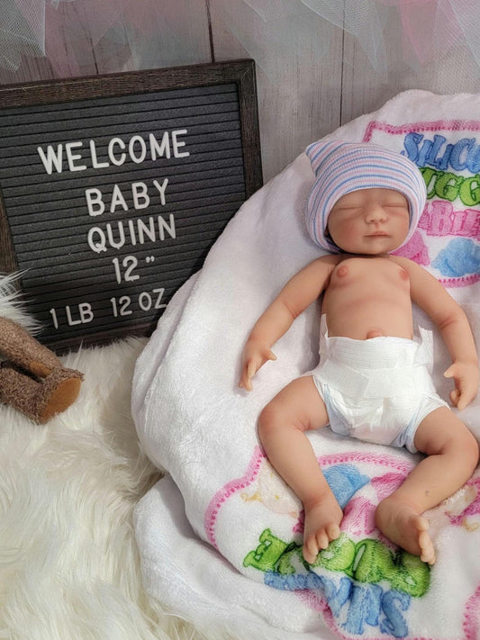 Silicone Baby Doll 12 inch Boy or Girl "Quinn"
