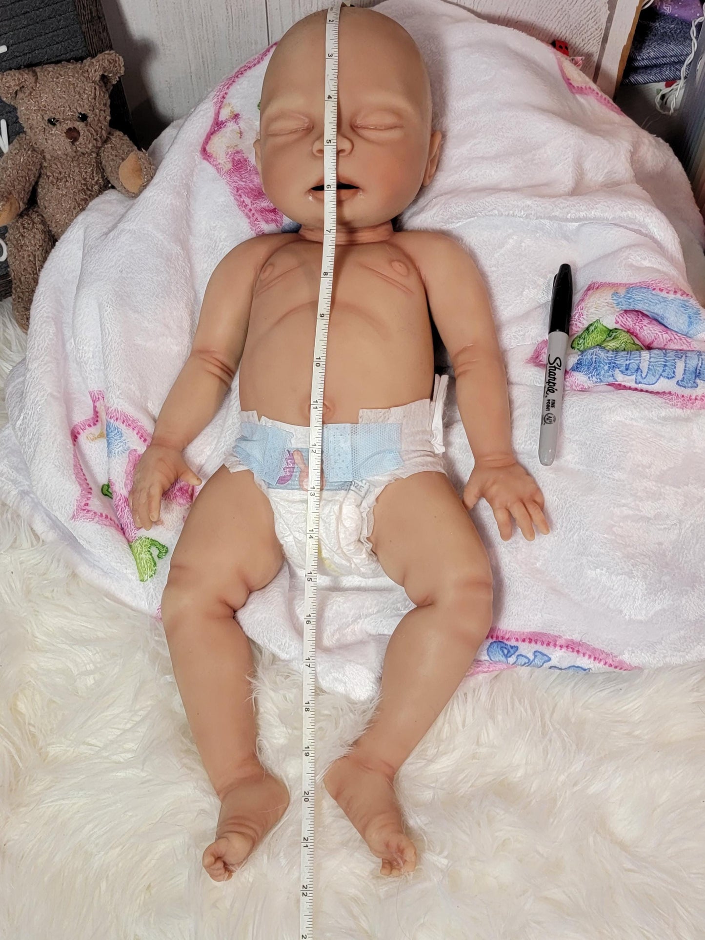 Handmade 22" Silicone Baby Doll "Riley" Enhanced Realism Edition