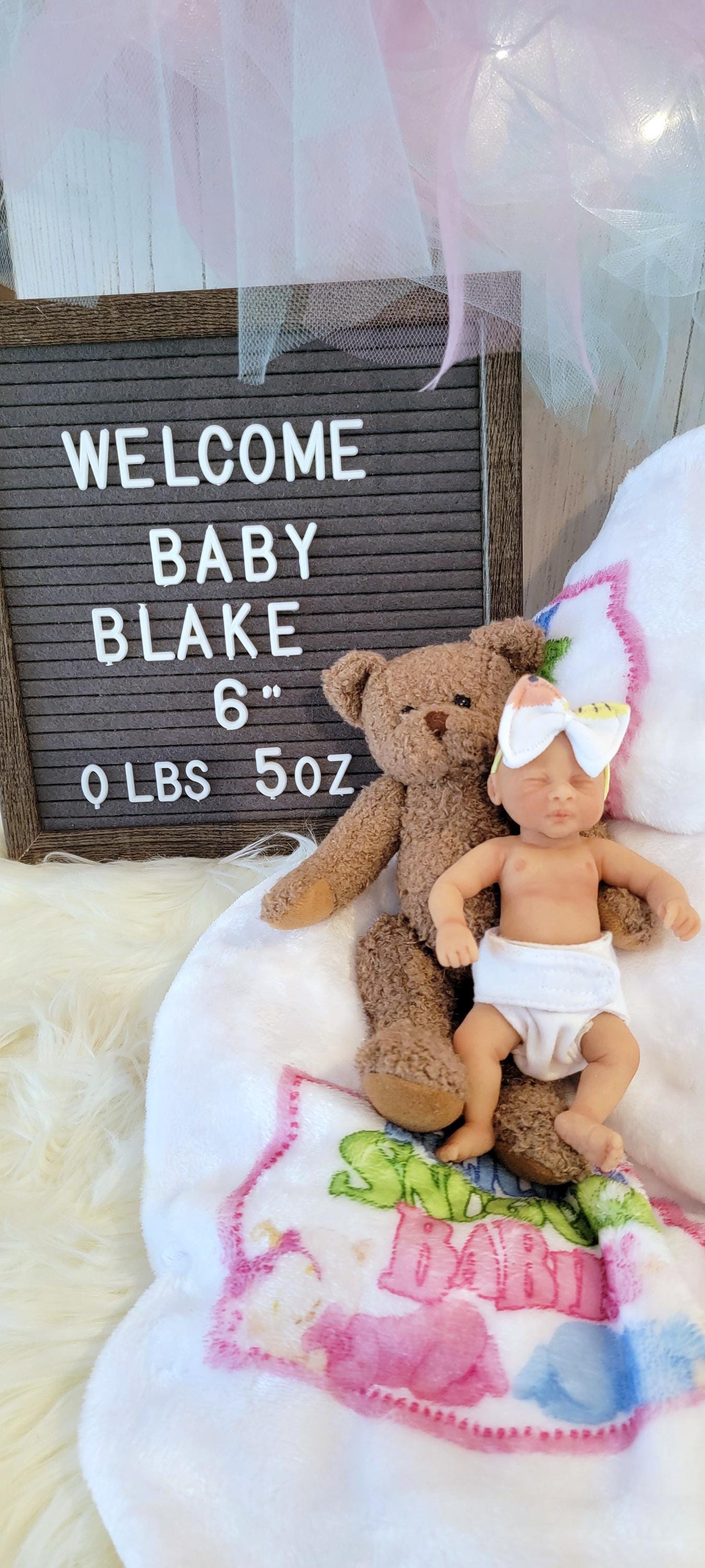 Handmade 6" Silicone Baby Doll Blake Enhanced Realism Edition