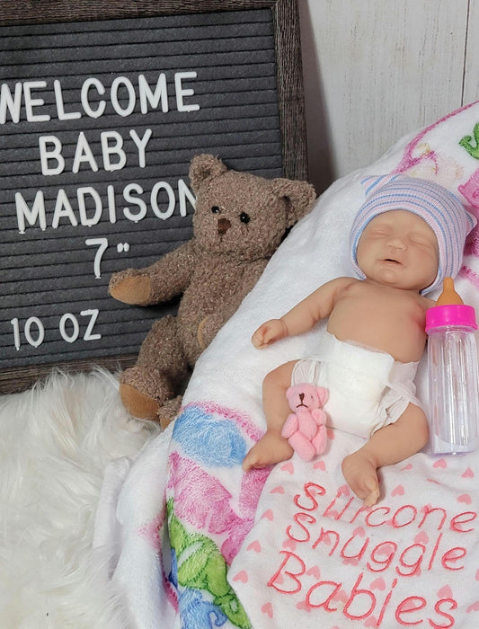 Silicone Baby Doll 7 inch Boy or Girl "Madison" or "Matthew"