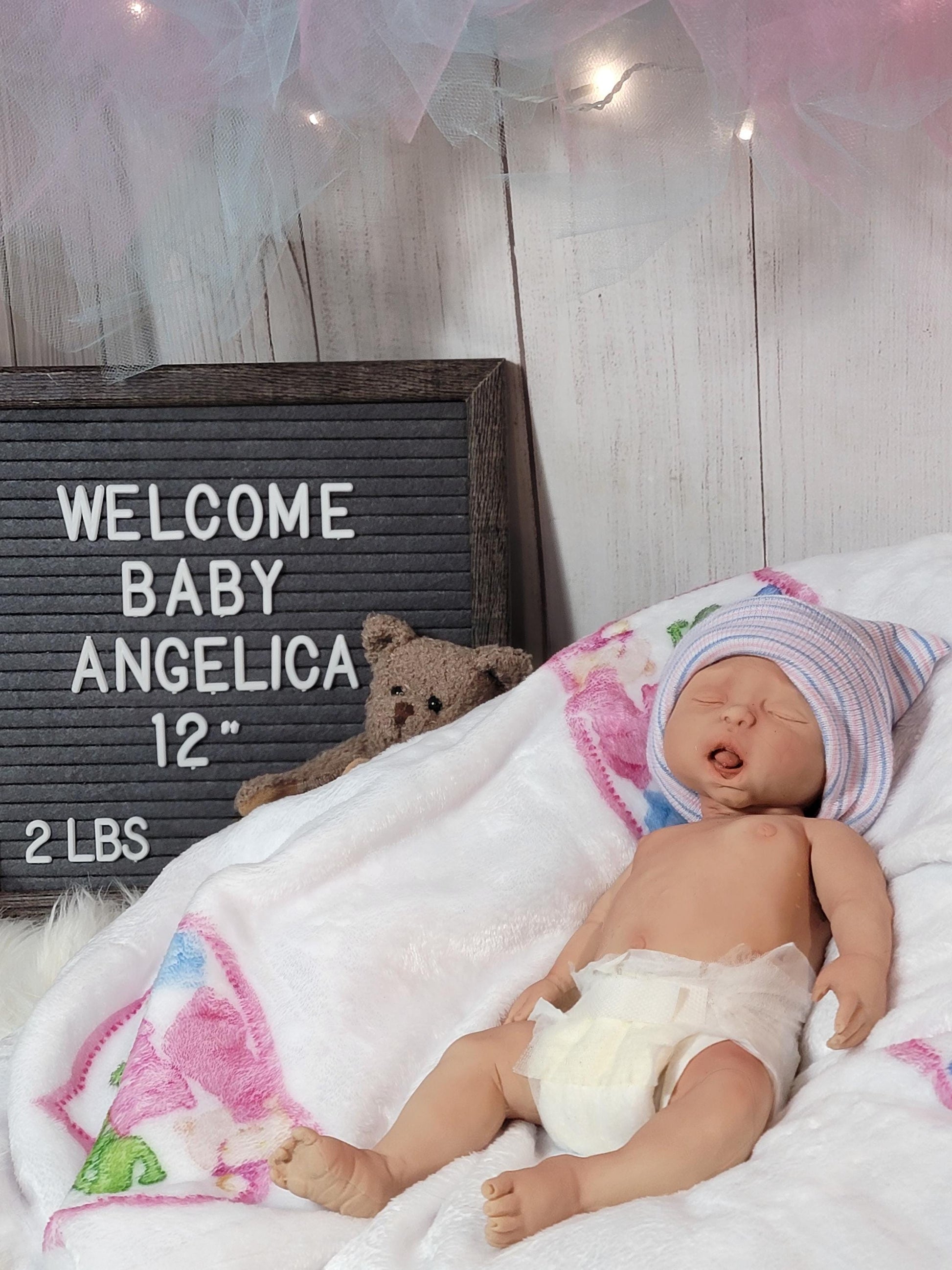 Silicone Baby Doll 12 inch Boy or Girl "Angelica" or "Arthur"