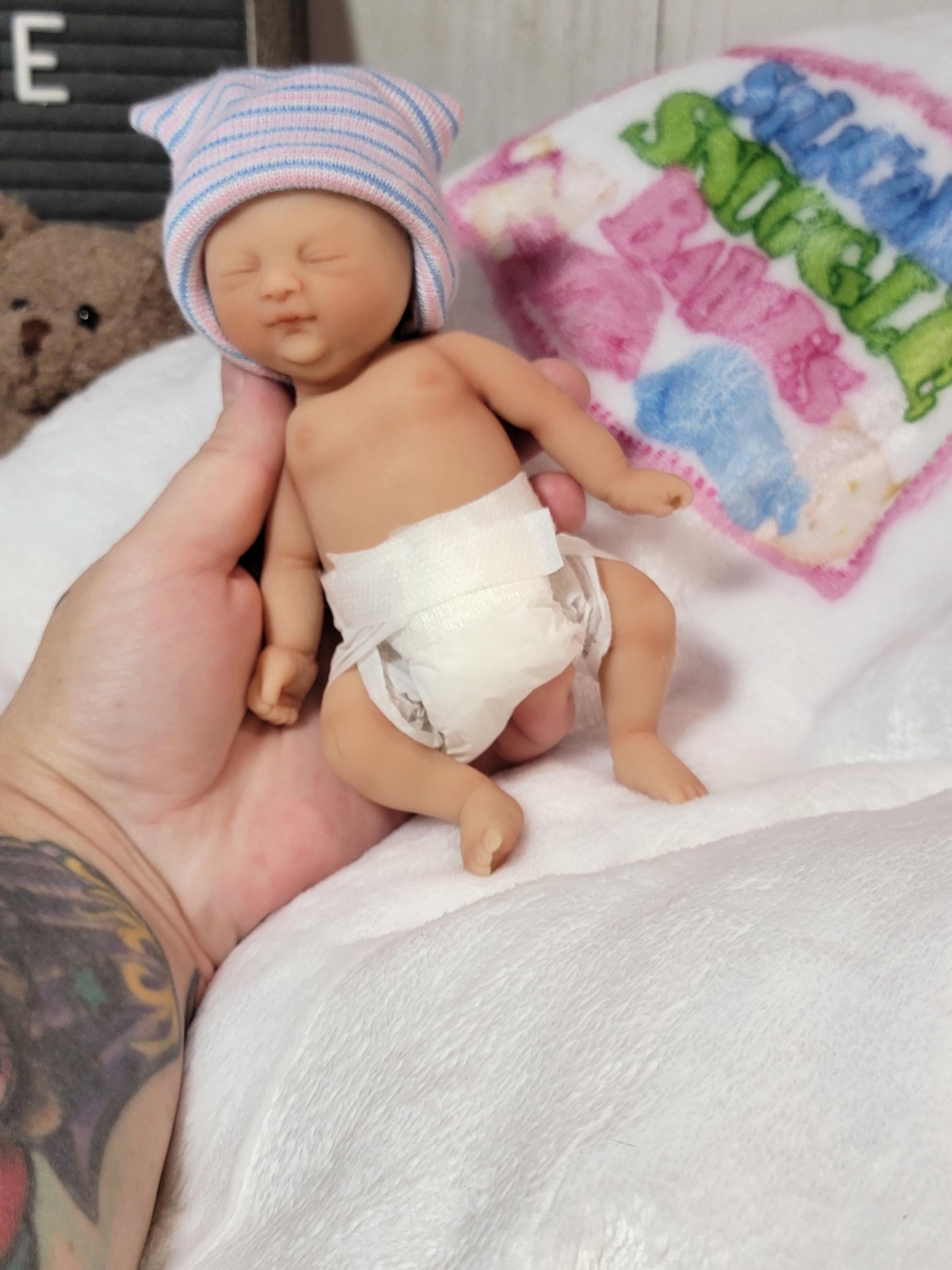 Handmade 6" Silicone Baby Doll Tobi Enhanced Realism Edition