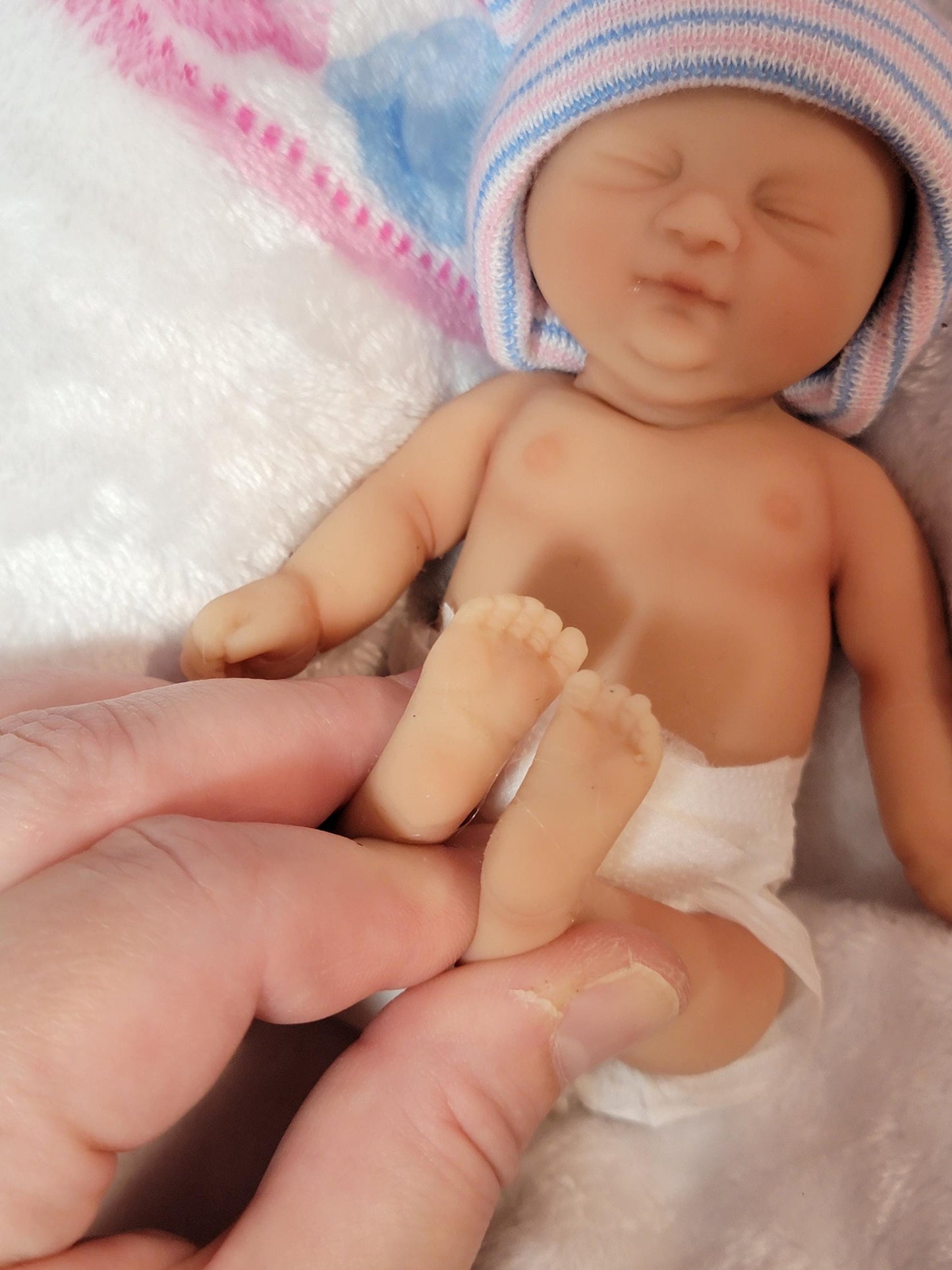 Authentic 6" Silicone Baby Girl Doll Tobi Enhanced Realism Edition Handmade by Artist