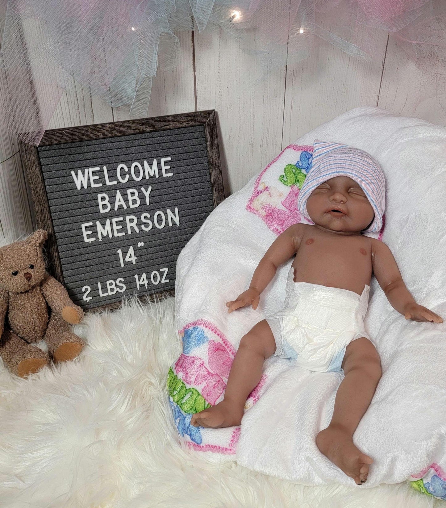 Handmade 14" Silicone Baby Doll Enhanced Realism Edition - Emerson