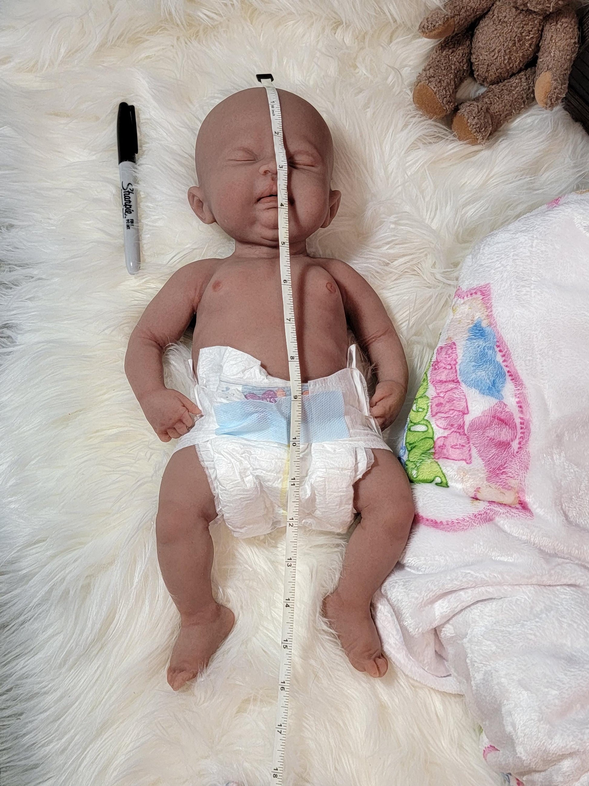 Handmade 16" Silicone Baby Doll - Abigail or Abraham Enhanced Realism Edition