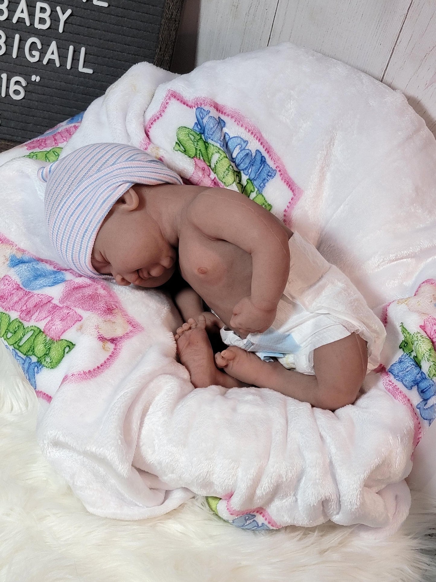 Authentic 16" Silicone Baby Doll - Abigail or Abraham Enhanced Realism Edition Handmade by Artist