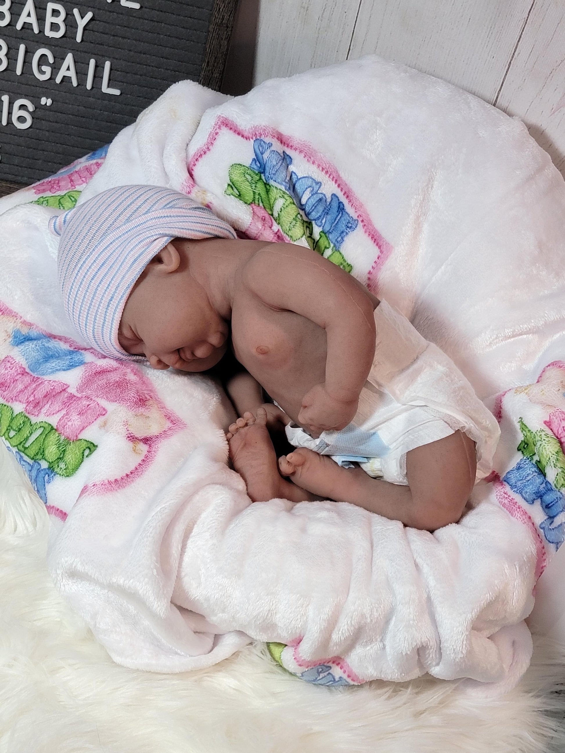 Authentic 16" Silicone Baby Doll - Abigail or Abraham Enhanced Realism Edition Handmade by Artist
