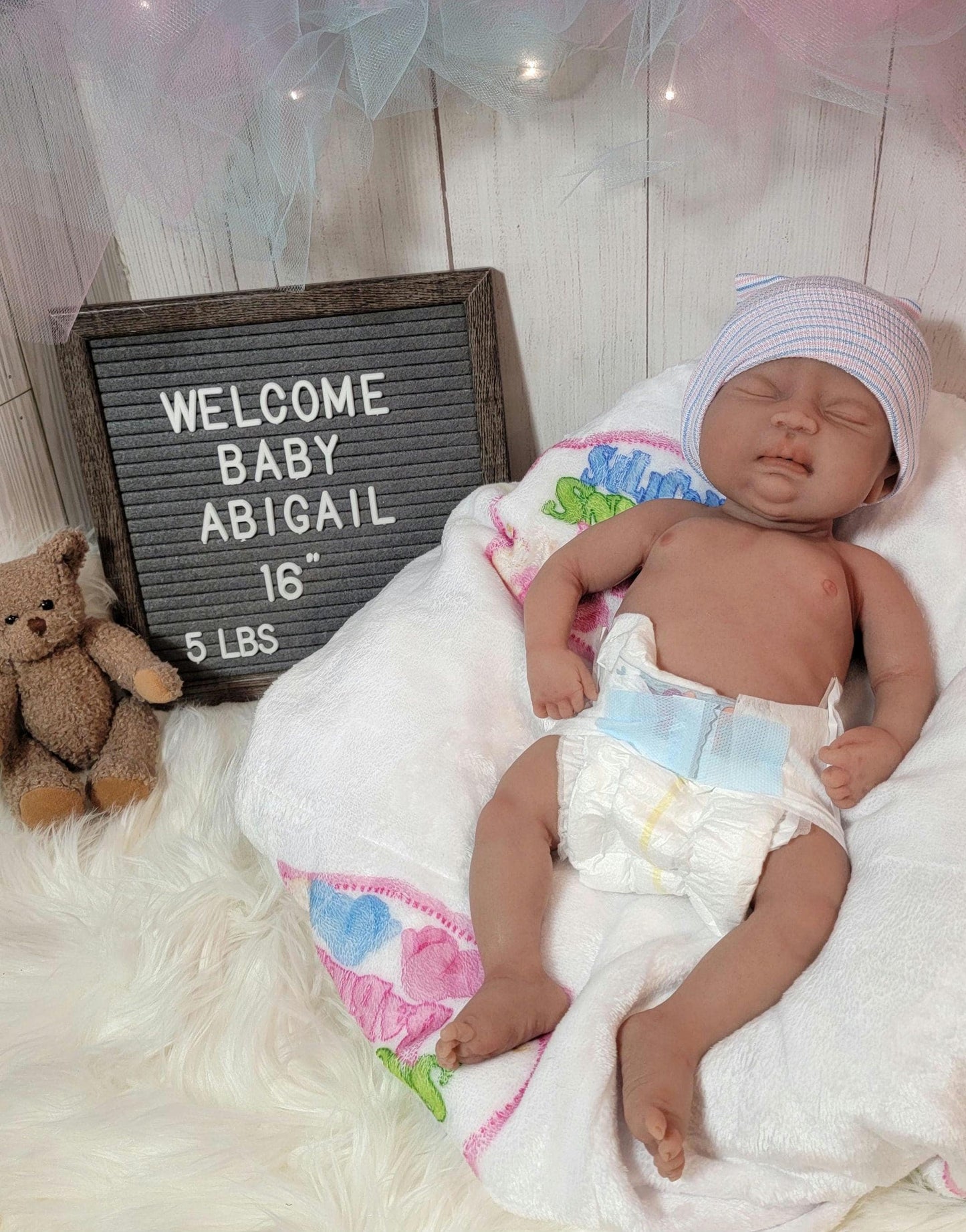 Silicone Baby Doll 16 inch Boy or Girl "Abigail" or "Abraham"