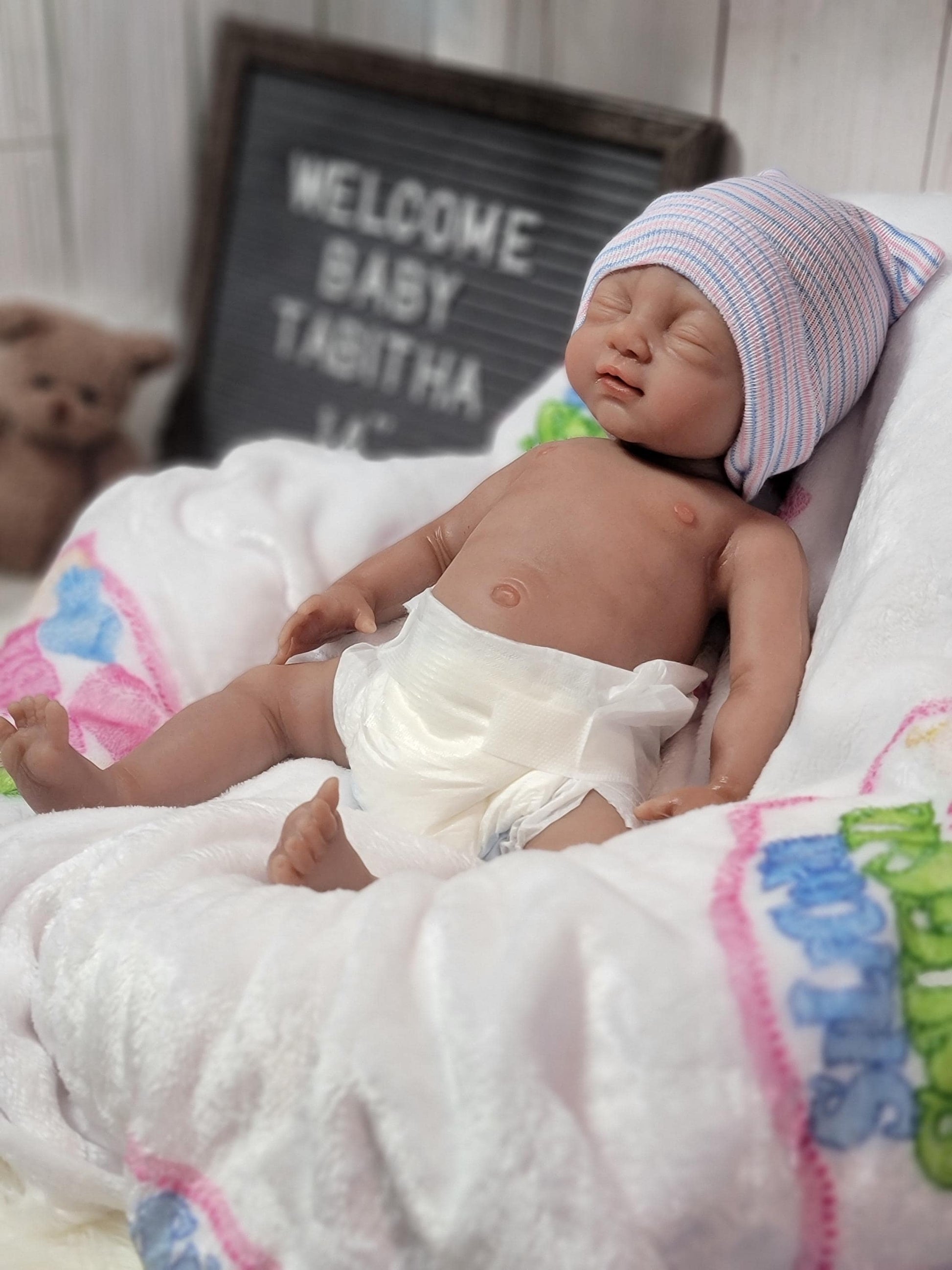 Handmade 14" Silicone Baby Doll "Tabitha" or "Tony" Enhanced Realism Edition