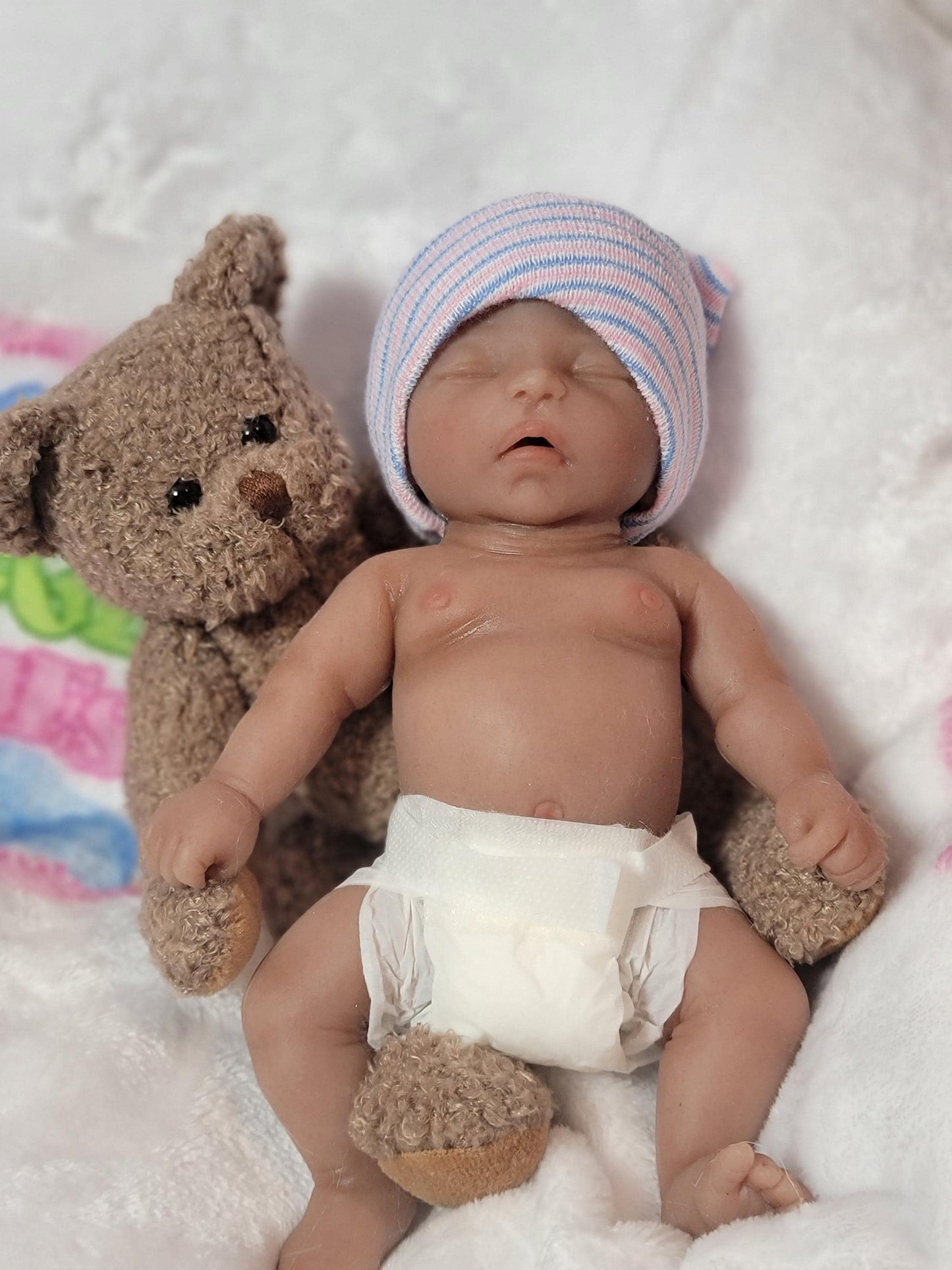 Handmade 8" Silicone Baby Doll - Izzy Enhanced Realism Edition