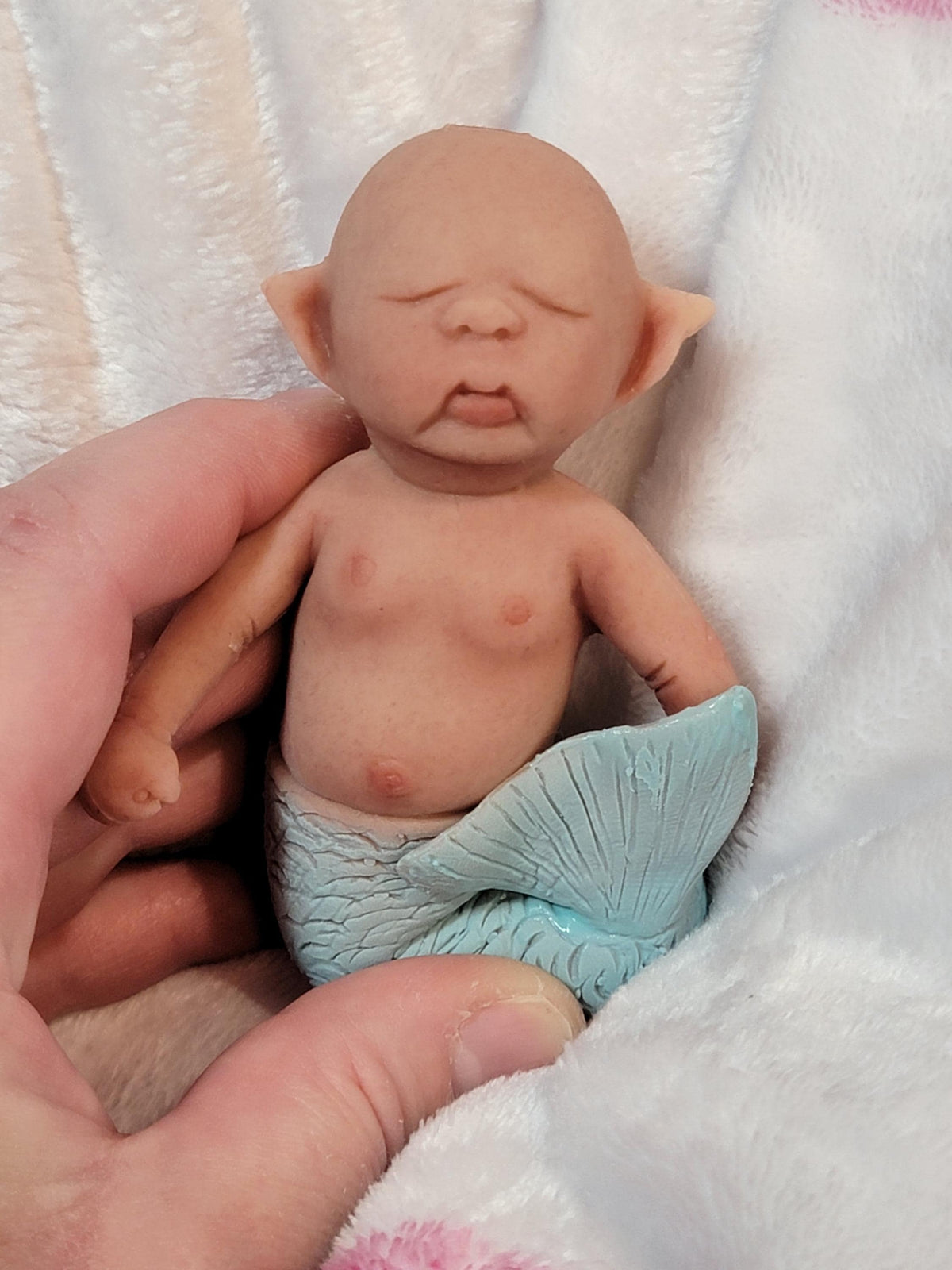 Authentic 5" Mermaid "Avalon" Full Silicone Baby Doll Enhanced Realism Edition Handmade by Artist