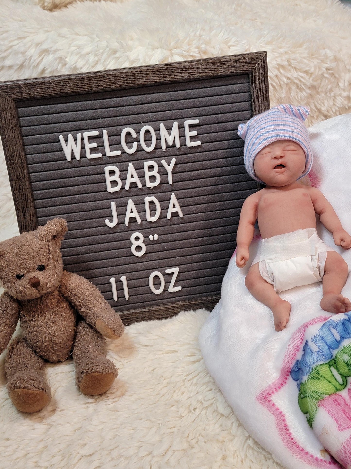 Handmade 8" Silicone Baby Doll Jackson or Jada Enhanced Realism Edition