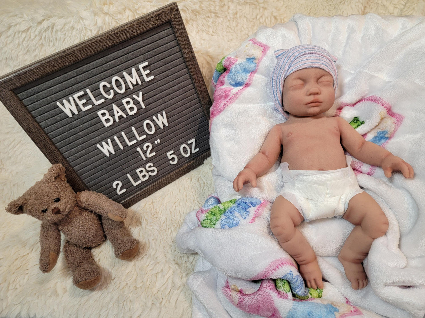 Silicone Baby Doll 12 inch Boy or Girl "Willow" or "William"