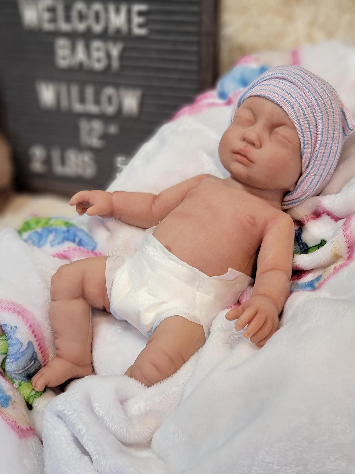 Silicone Baby Doll 12 inch Boy or Girl "Willow" or "William"