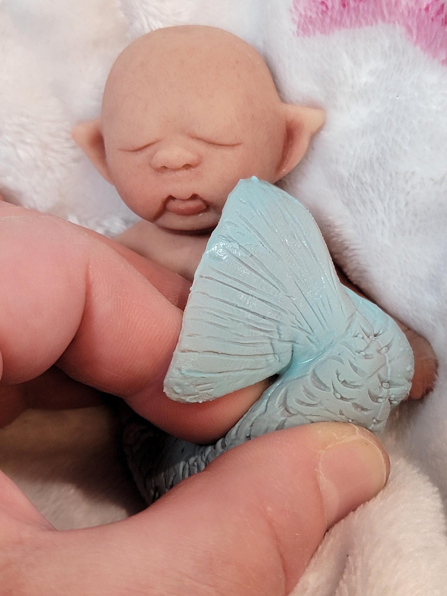 NEW Handmade 5" Mermaid "Avalon" Full Silicone Baby Doll Enhanced Realism Edition