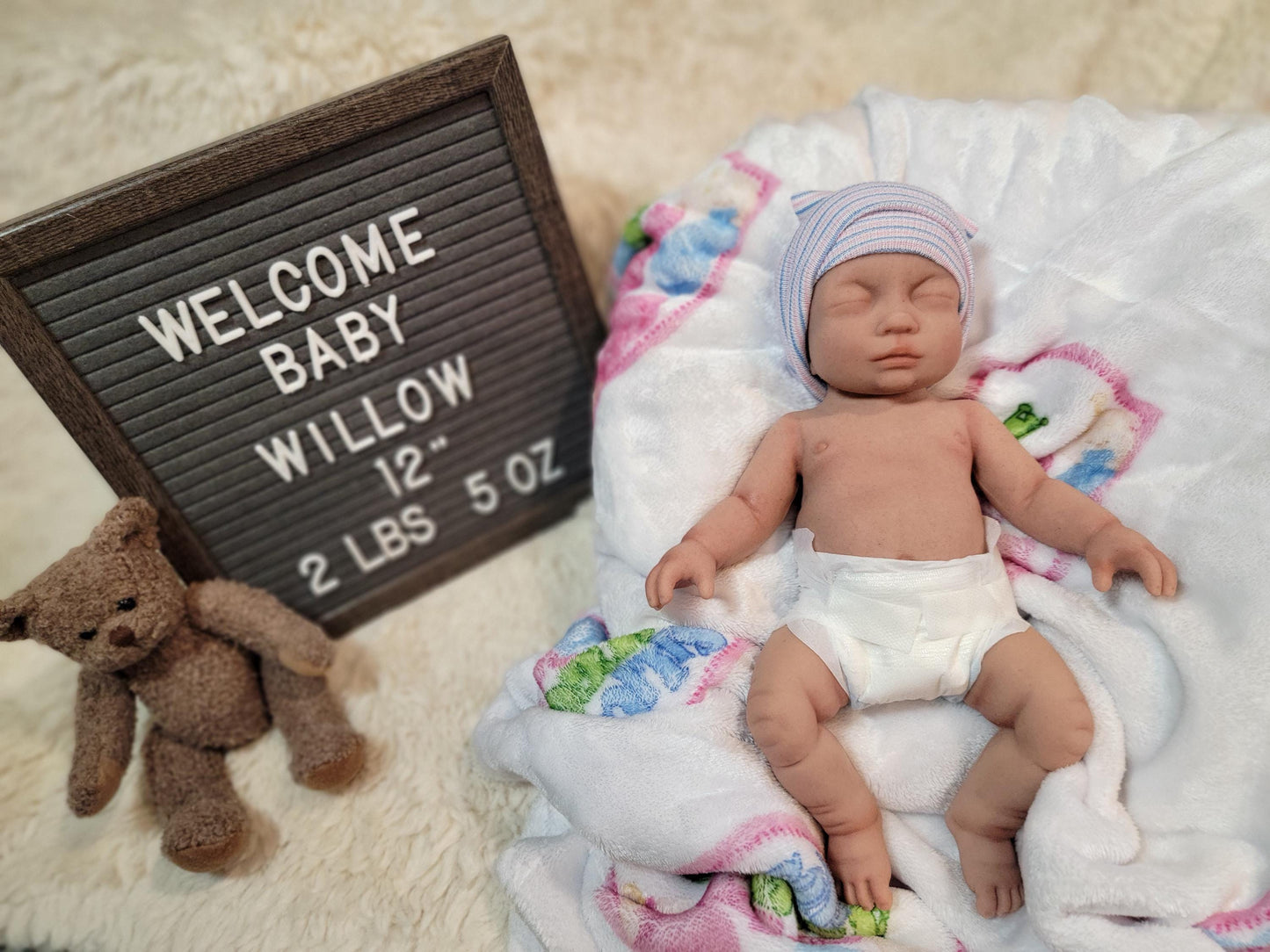 Silicone Baby Doll 12 inch Boy or Girl "Willow" or "William"