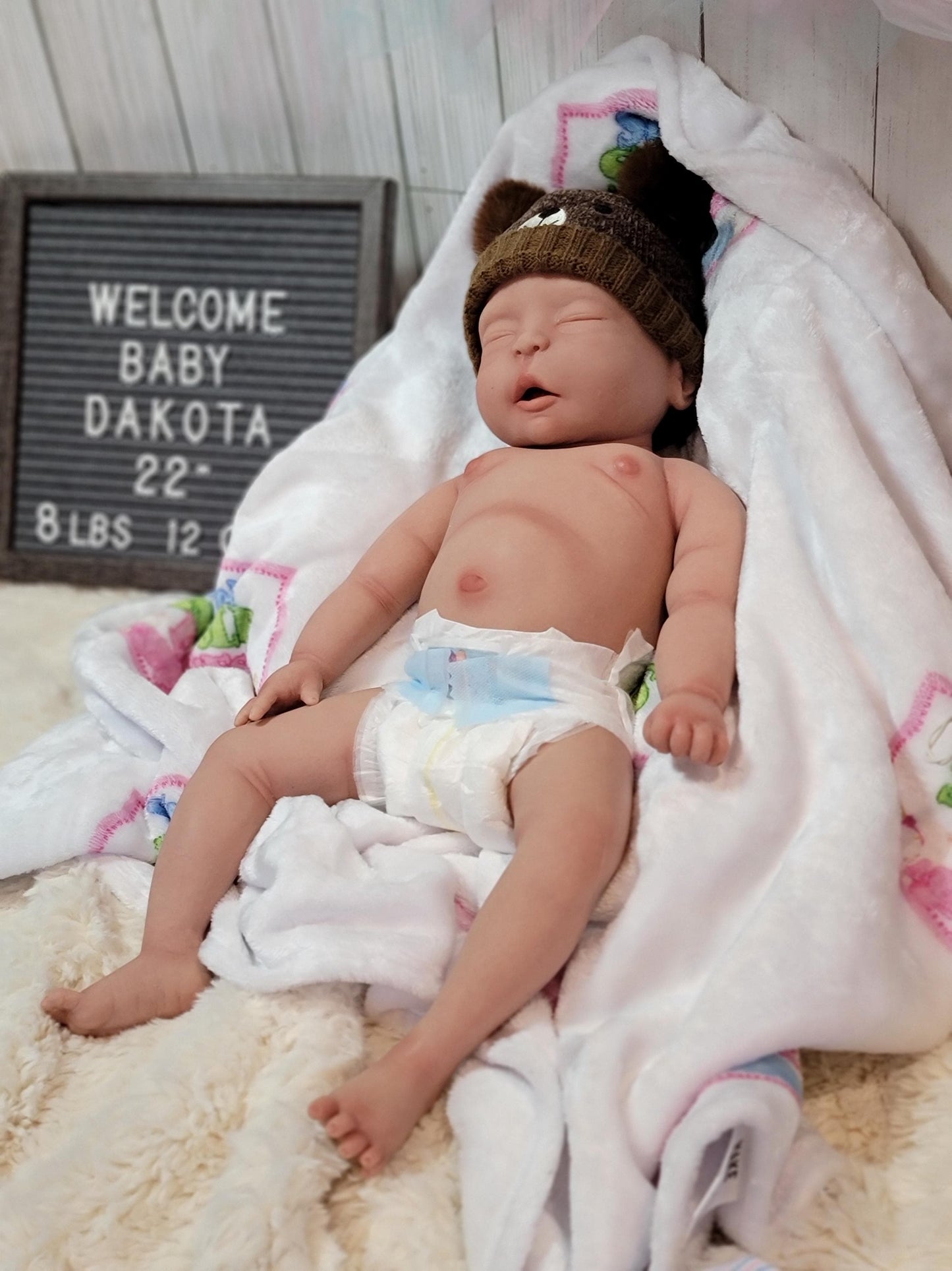 Authentic 22" Full Silicone Baby Doll "Dakota" Enhanced Realism Edition Handmade by Artist