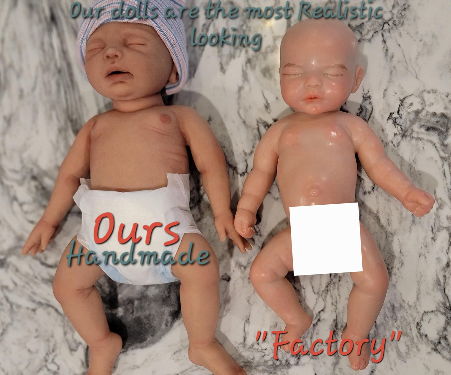 Handmade 14" Silicone Baby Doll "Liberty" or "Lincoln" Enhanced Realism Edition