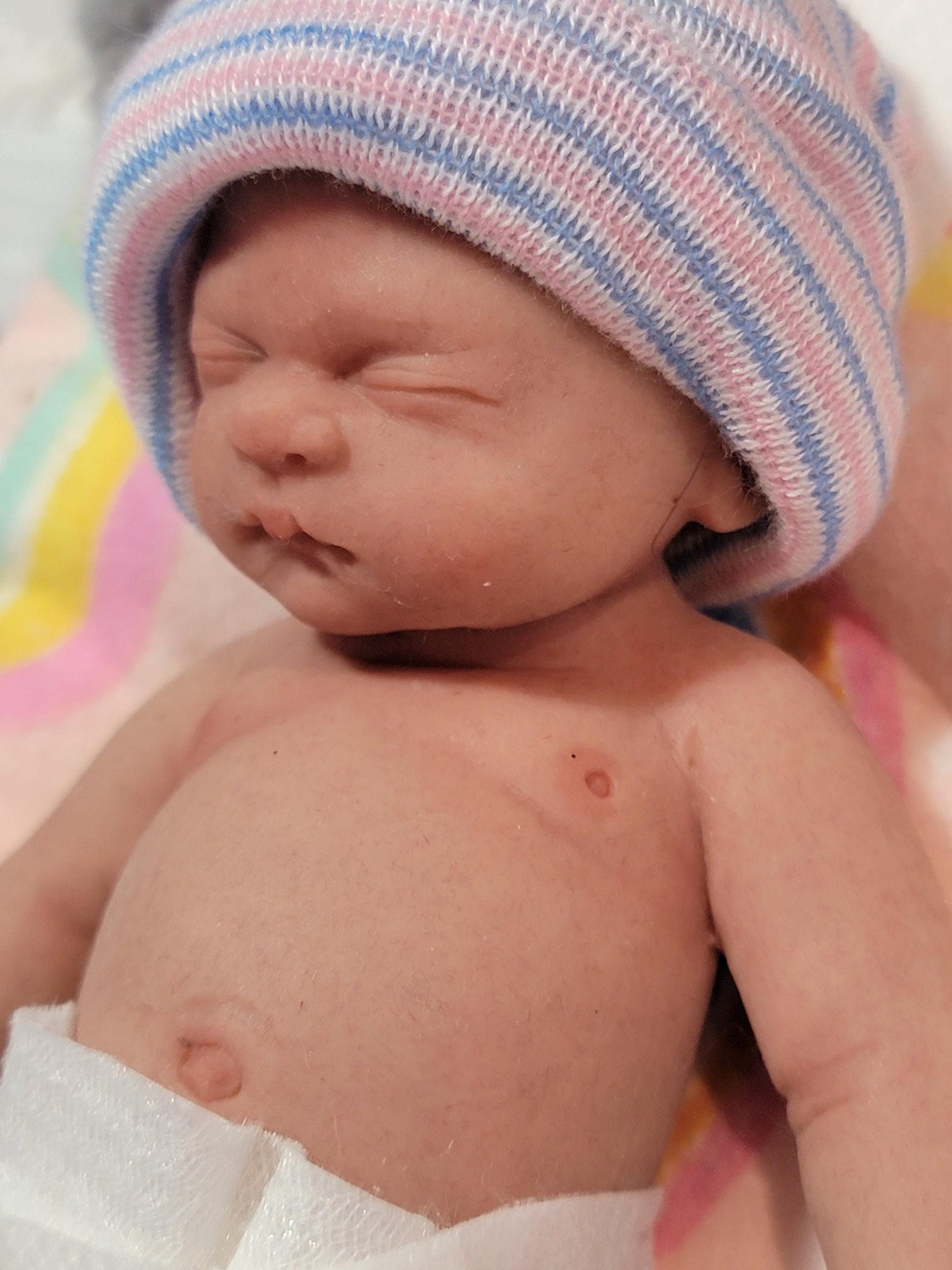 Authentic 7.5" Silicone Baby Girl Doll - Alex Enhanced Realism Edition Handmade by Artist