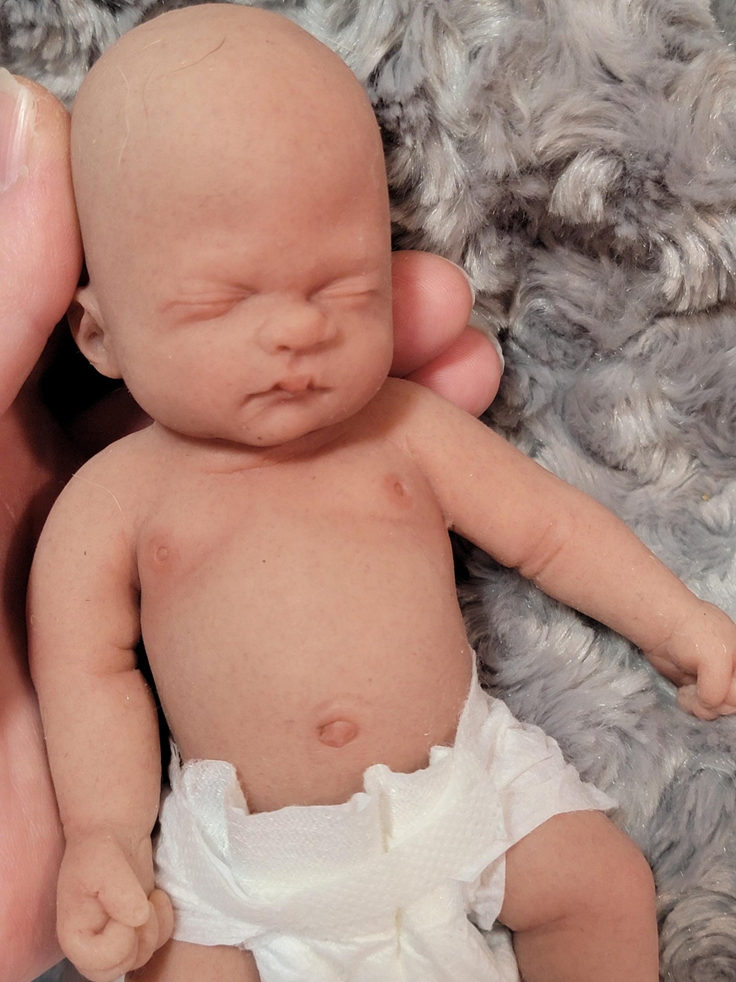 Authentic 7.5" Silicone Baby Girl Doll - Alex Enhanced Realism Edition Handmade by Artist
