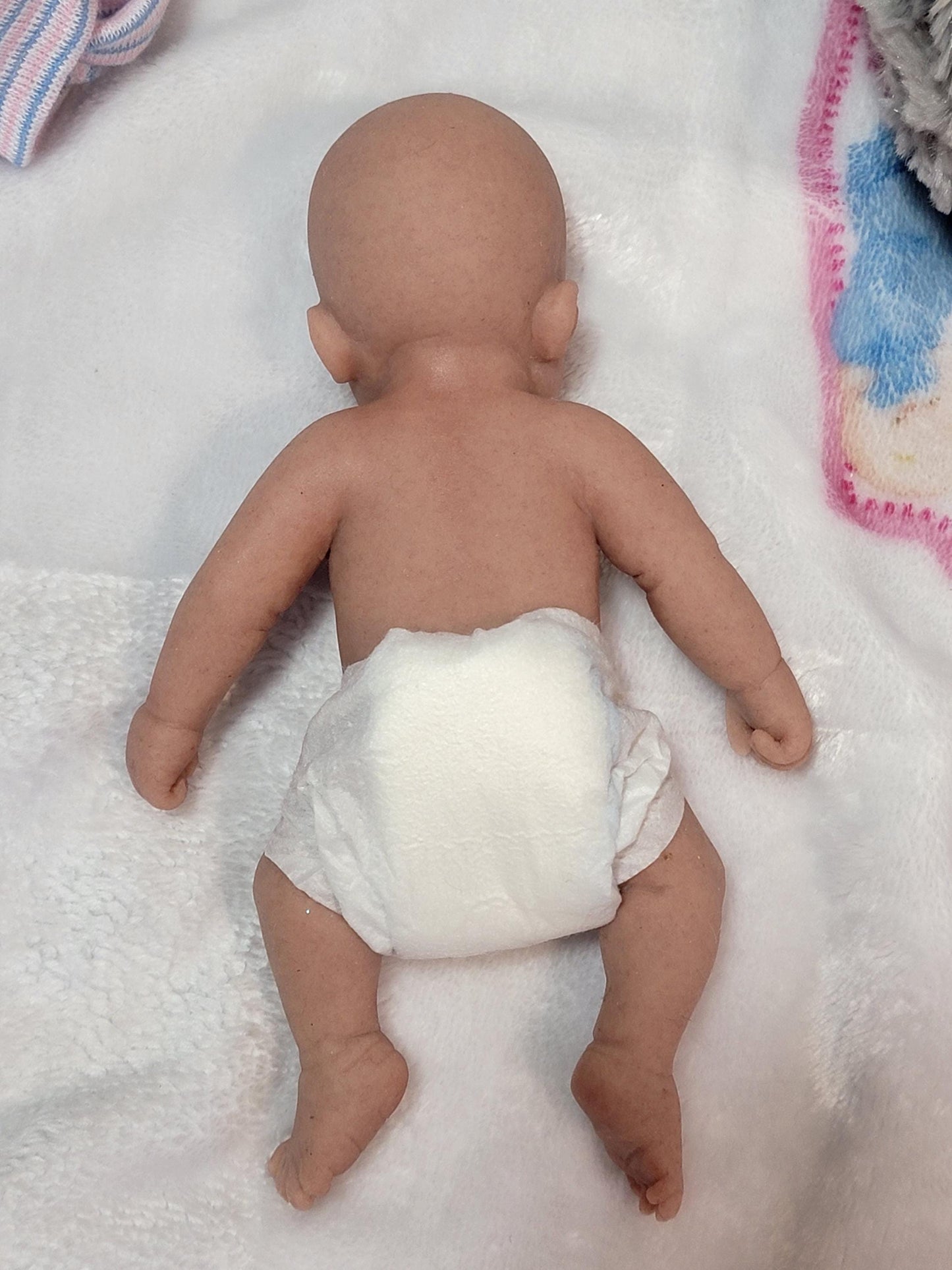 Authentic 7.5" Silicone Baby Girl Doll - Alex Enhanced Realism Edition Handmade by Artist