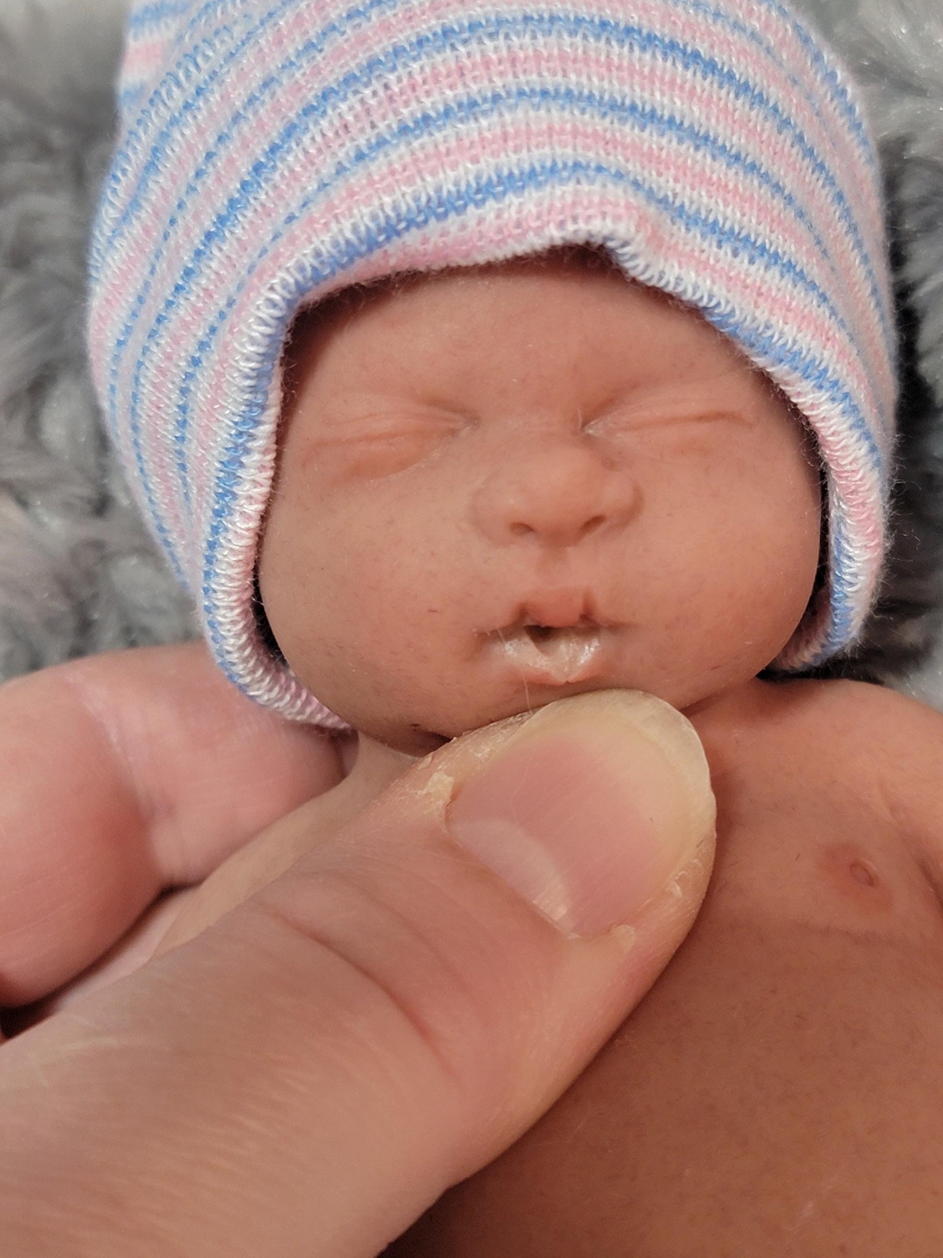 Authentic 7.5" Silicone Baby Girl Doll - Alex Enhanced Realism Edition Handmade by Artist