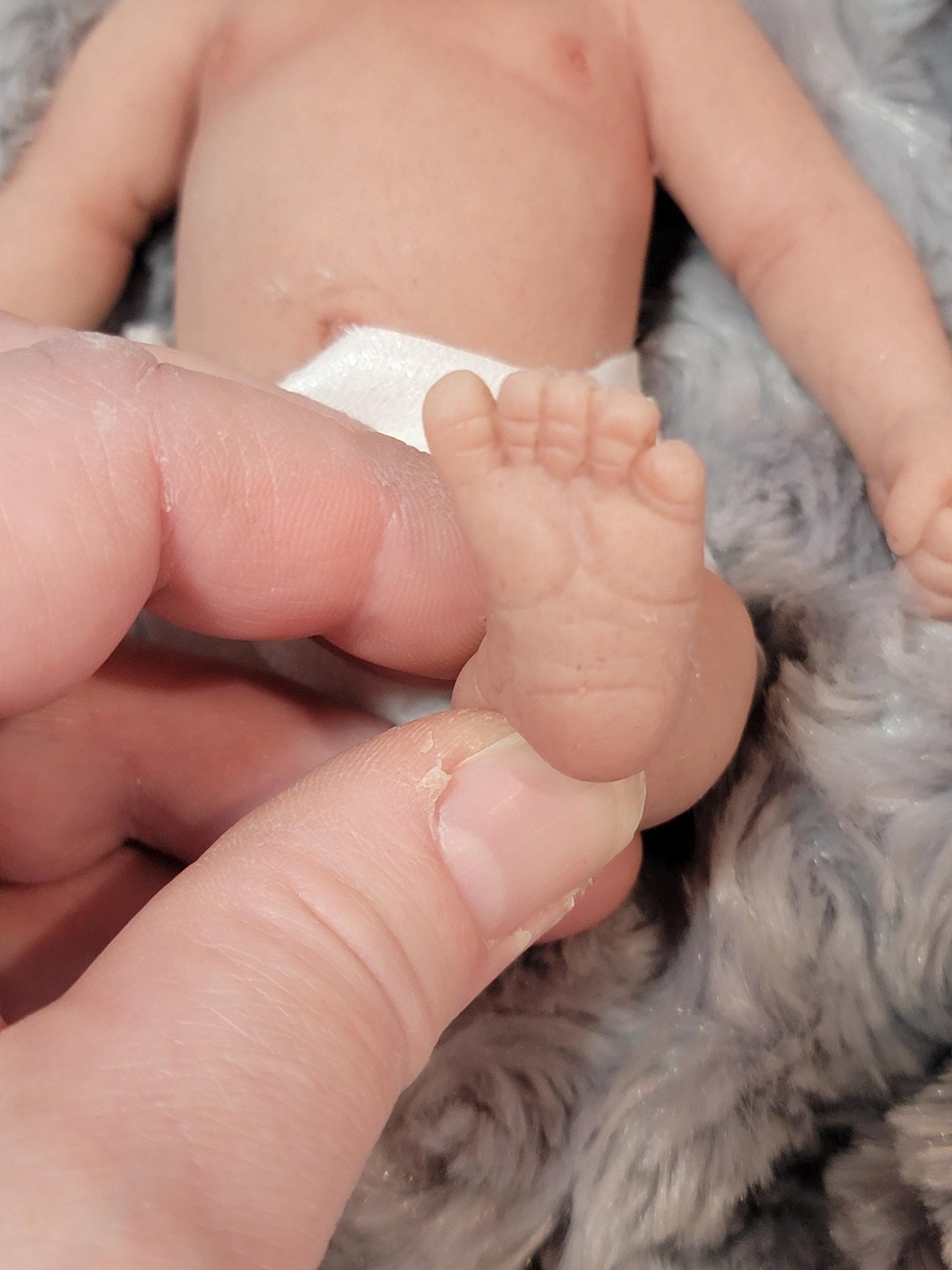 Authentic 7.5" Silicone Baby Girl Doll - Alex Enhanced Realism Edition Handmade by Artist