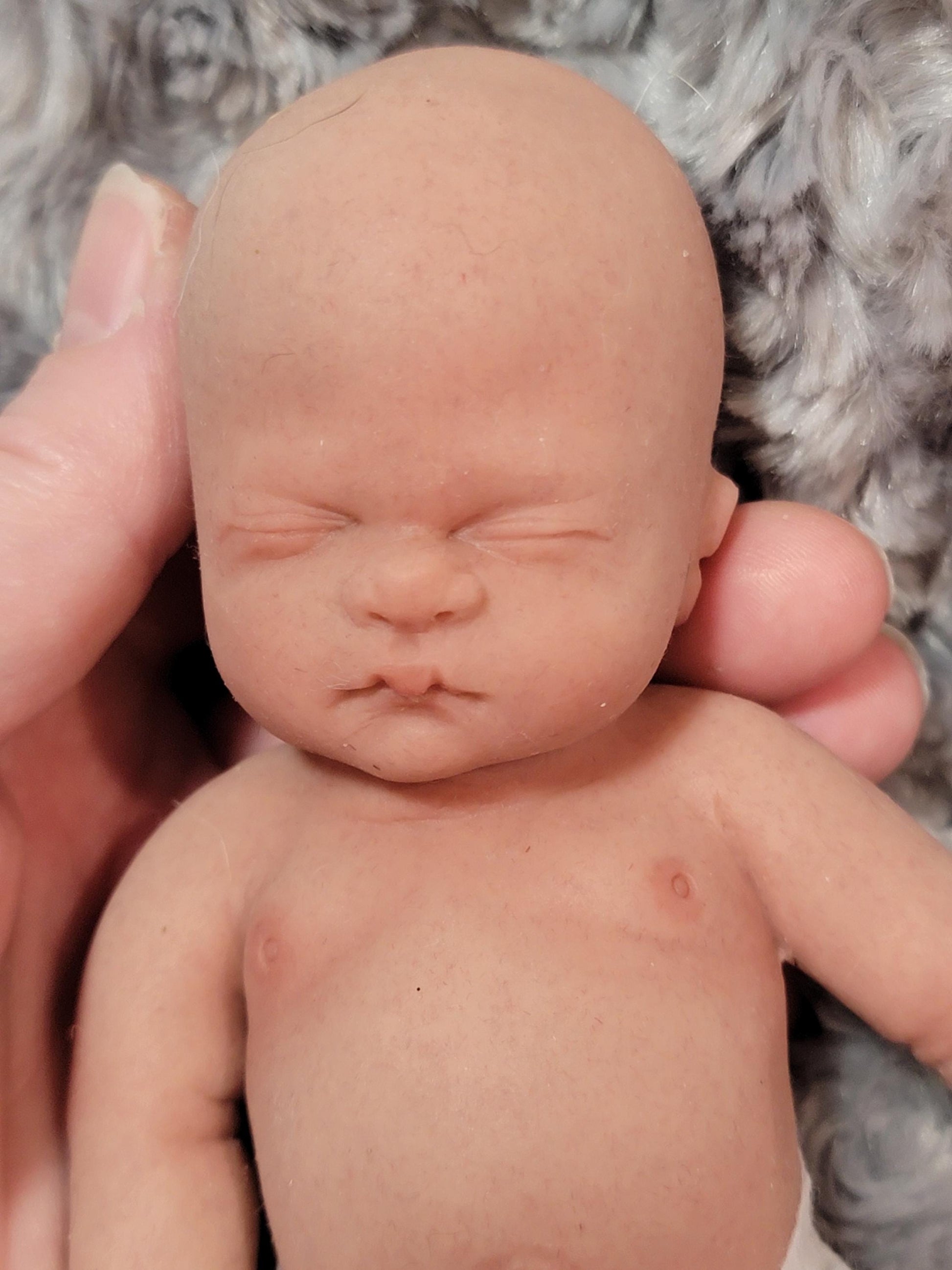 Authentic 7.5" Silicone Baby Girl Doll - Alex Enhanced Realism Edition Handmade by Artist