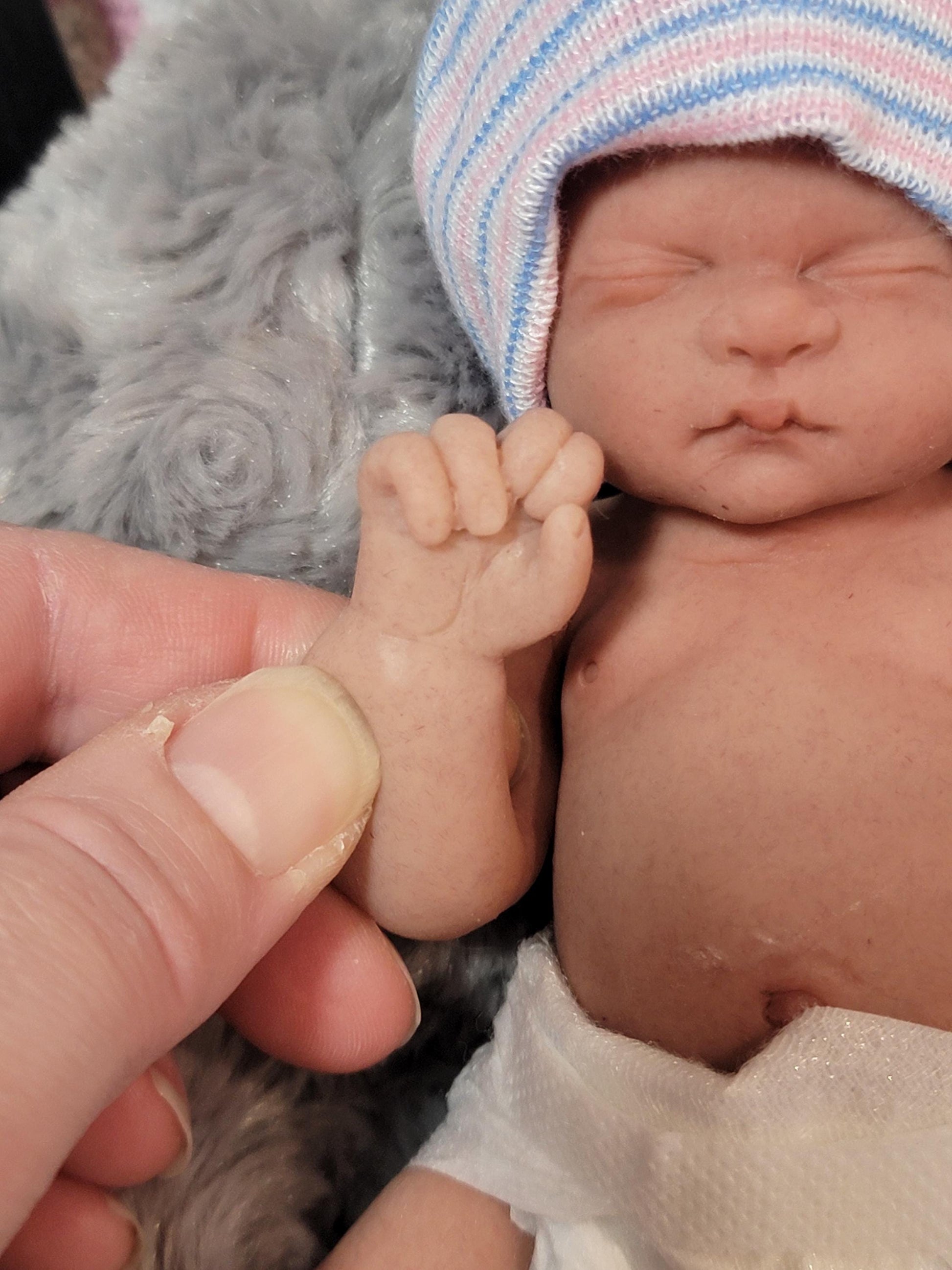 Authentic 7.5" Silicone Baby Girl Doll - Alex Enhanced Realism Edition Handmade by Artist