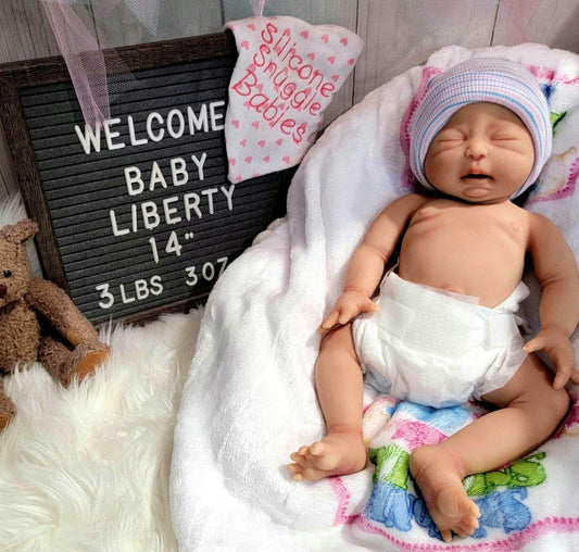 Handmade 14" Silicone Baby Doll "Liberty" or "Lincoln" Enhanced Realism Edition