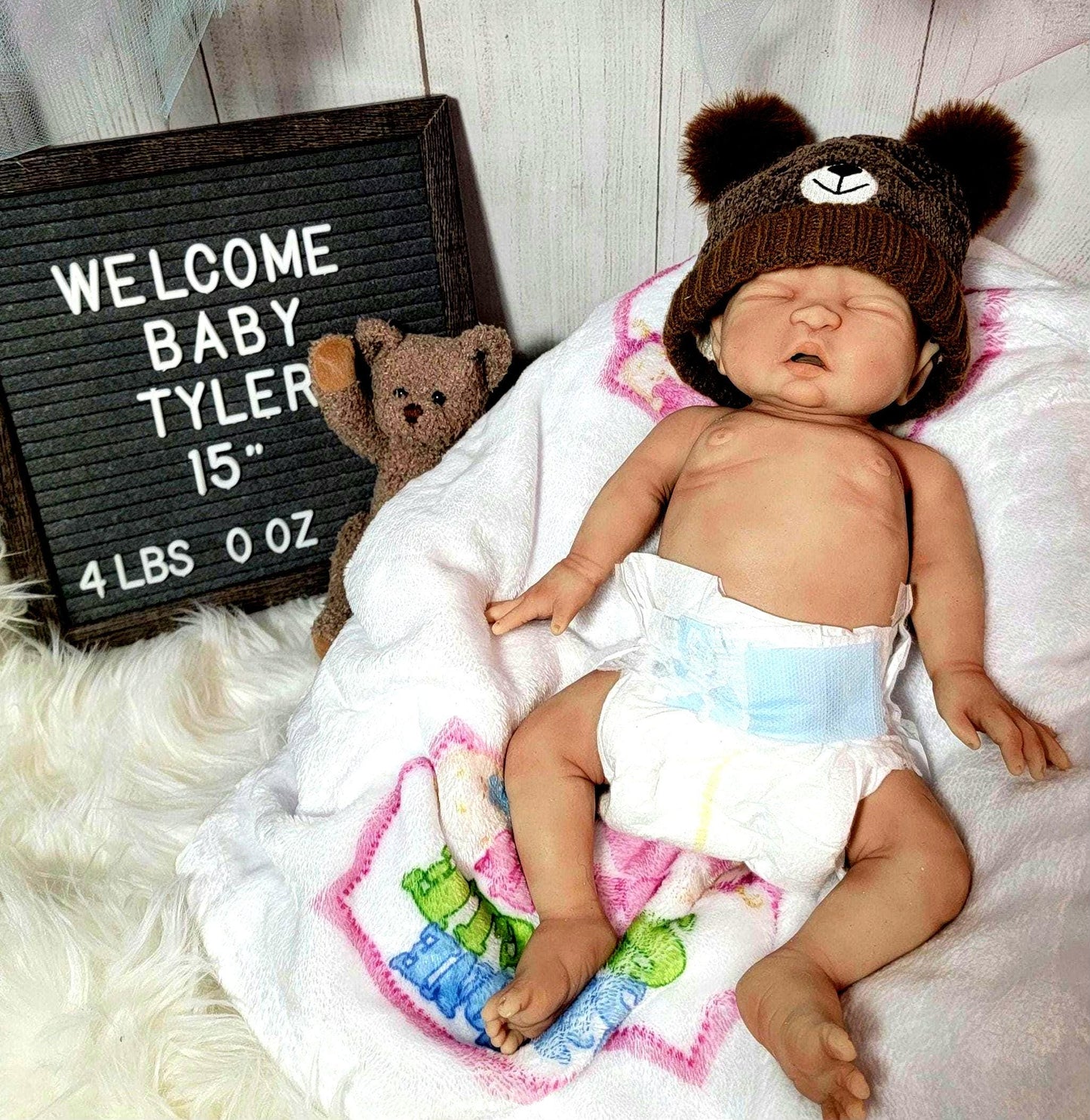 Handmade 15" Silicone Baby Doll "Tyler" Enhanced Realism Edition