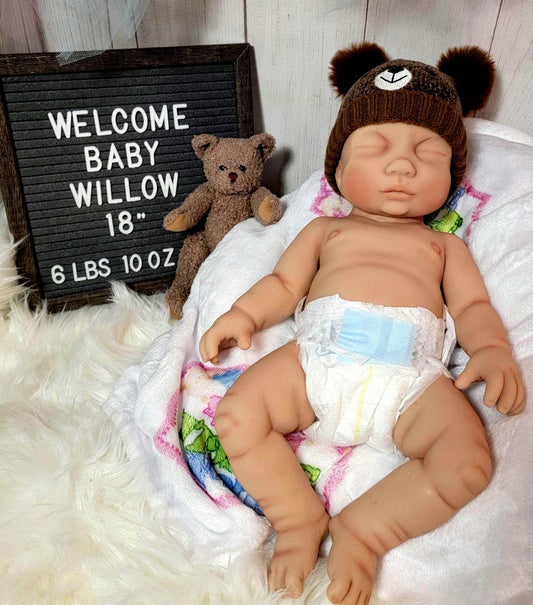Authentic 18" Silicone Baby Doll "Willow" or "William" Enhanced Realism Edition Handmade by Artist