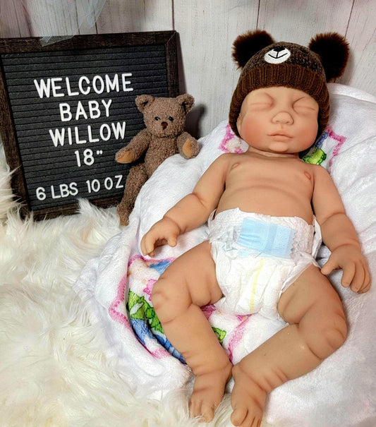 Authentic 18" Silicone Baby Doll "Willow" or "William" Enhanced Realism Edition Handmade by Artist