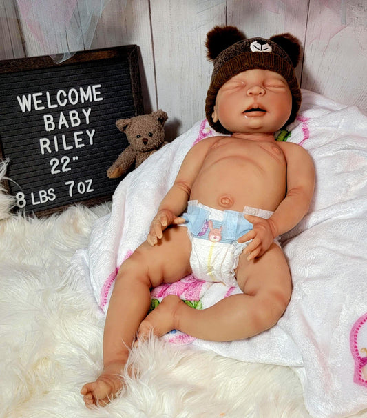 Handmade 22" Silicone Baby Doll "Riley" Enhanced Realism Edition
