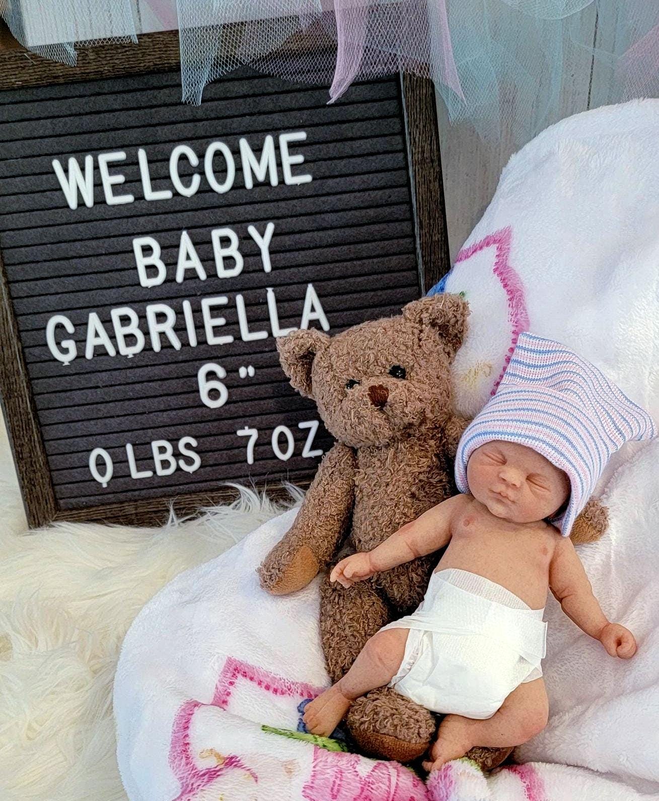 Handmade 6" Silicone Baby Doll - Gabriel or Gabriella Enhanced Realism Edition