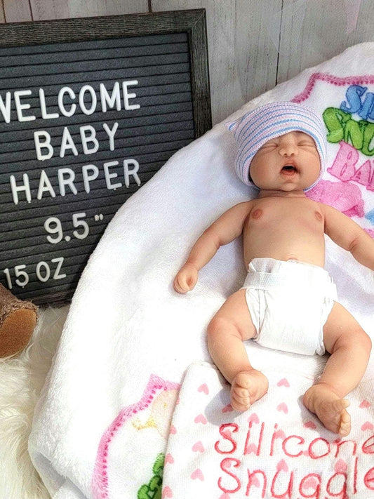 Handmade 9.5" Silicone Baby Doll Harper Enhanced Realism Edition