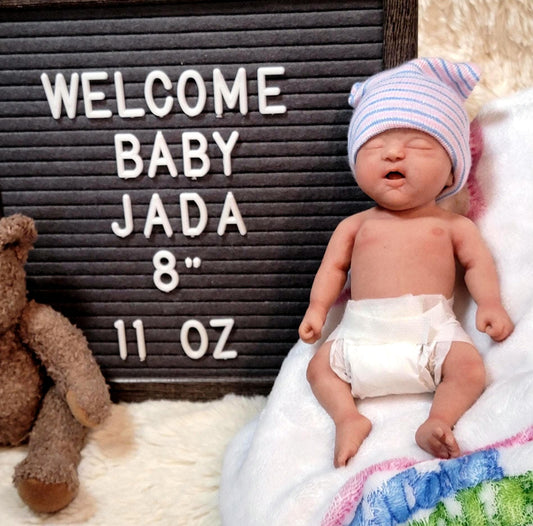 Handmade 8" Silicone Baby Doll Jackson or Jada Enhanced Realism Edition