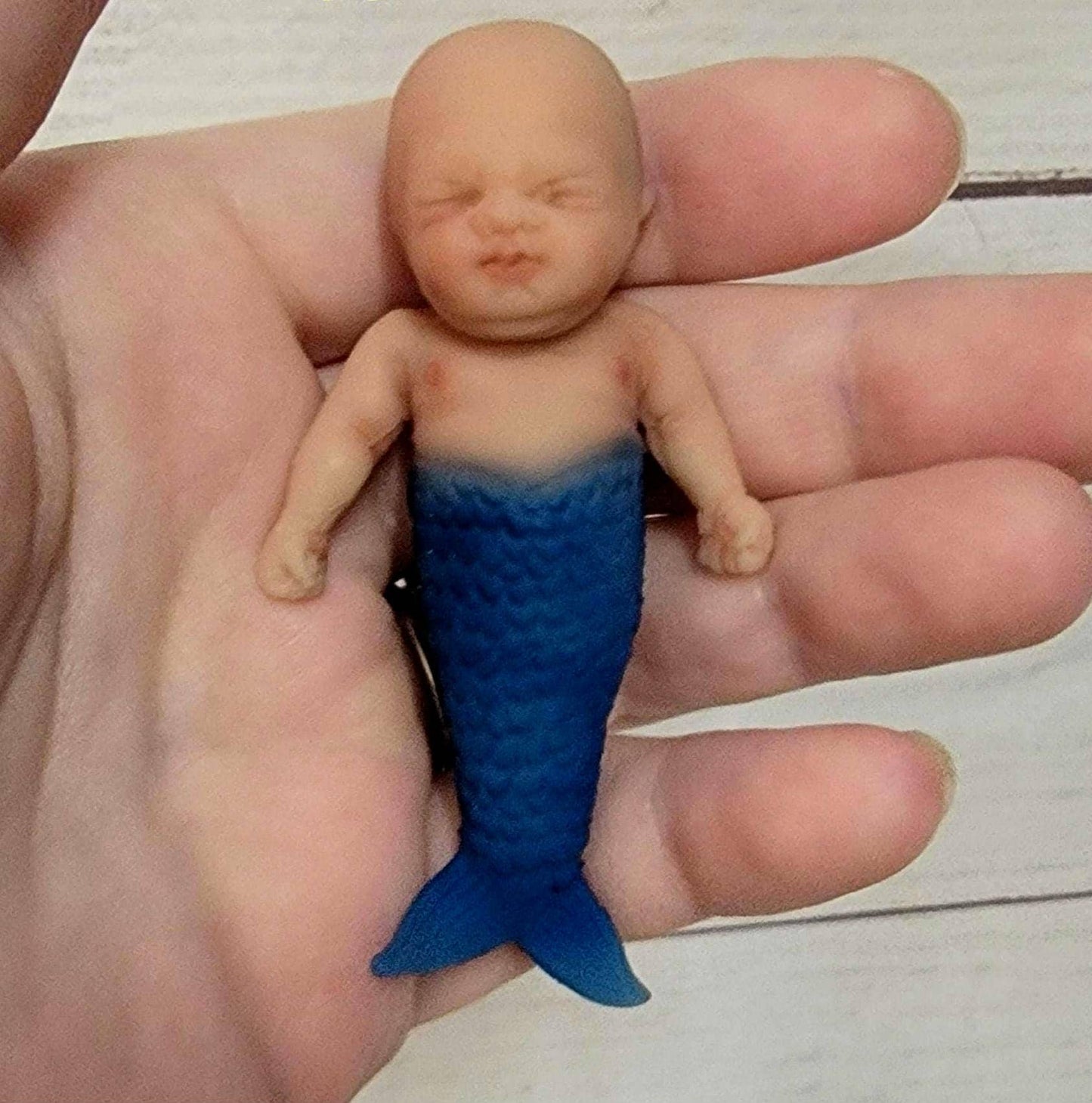 Authentic 3" Mermaid "Drew" Full Silicone Baby Doll New Realism Edition Handmade by Artist