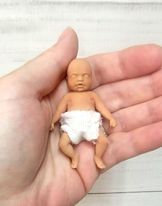Authentic 2.5" Silicone Baby Doll "Jamie" New Enhanced Realism Edition Handmade by Artist