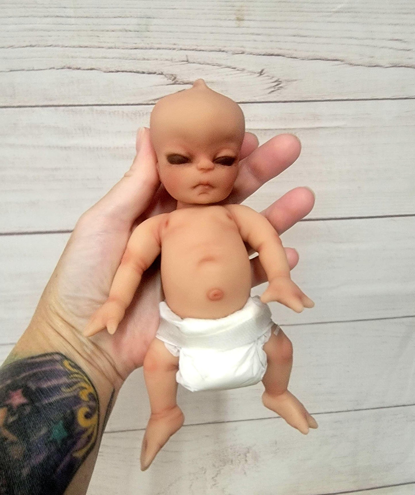 Handmade 7" Alien Silicone Baby Doll "Lunar" Enhanced Realism Edition